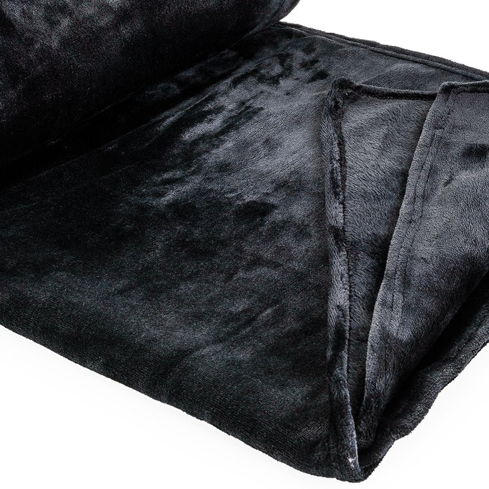 Couvertures microfibre 220 x 220 cm Plaid XXL Jour Plafond Salon , Choix de couleurs?: noir