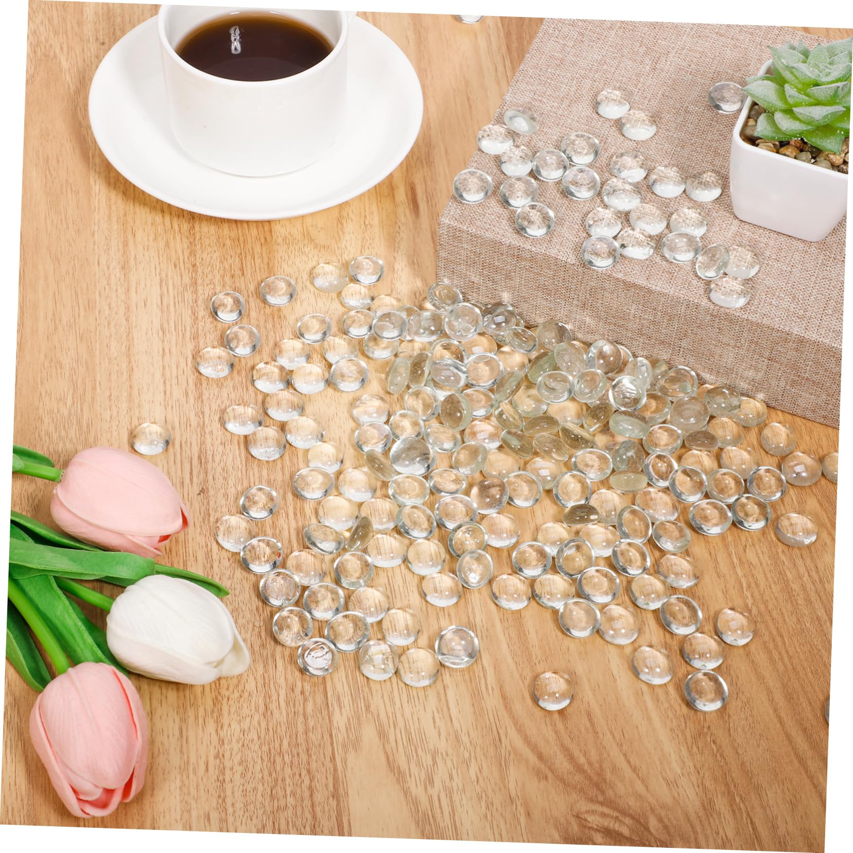 IMIKEYA Billes De Verre De 12 À 14 Mm pour Remplissage De Vase Pierres Perles Pierres De Table Billes pour Vase Perles Artisanales Verre Lisse Quantité Décoration