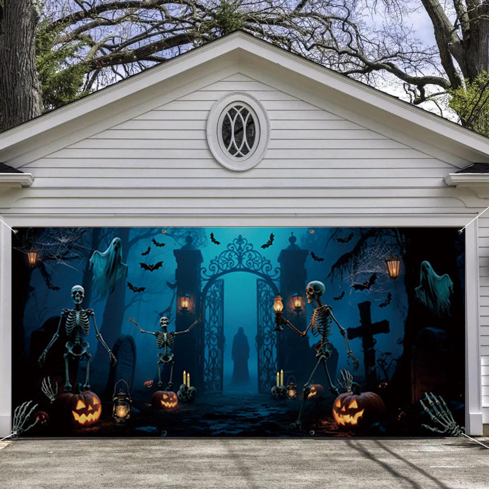 Na Drzwi Garażowe Halloween Dekoracja Świąteczna Na Patio 4x1,8 m
