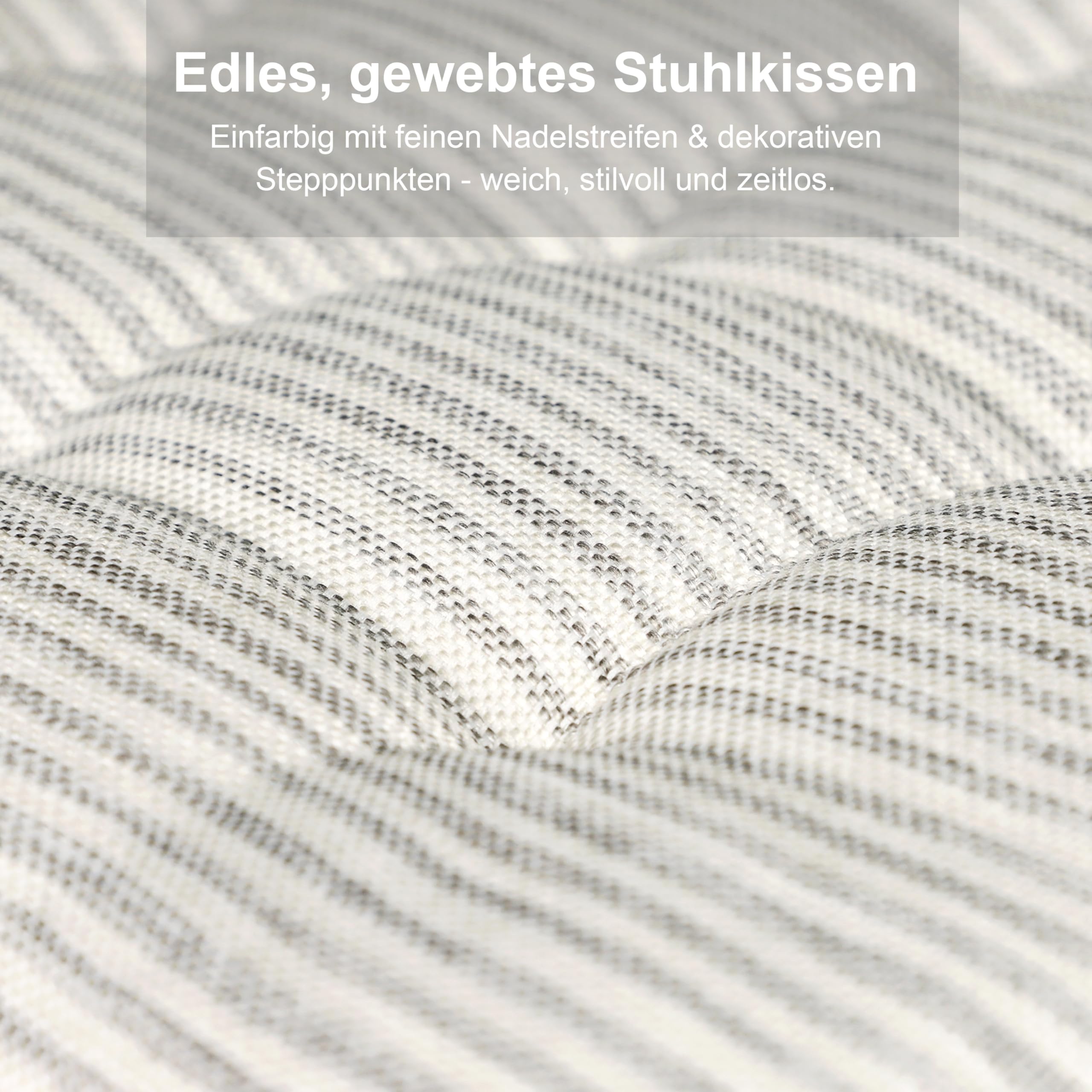 TOM TAILOR 4er Set Sitzkissen Stuhl 40x40cm Grau - Bequeme Stuhlkissen für Esszimmer & Küche - waschbar bis 30°C - Öko-Tex - Sitzauflage für Gartenmöbel, Sitzpolster, Bank, Bürostuhl & Boden