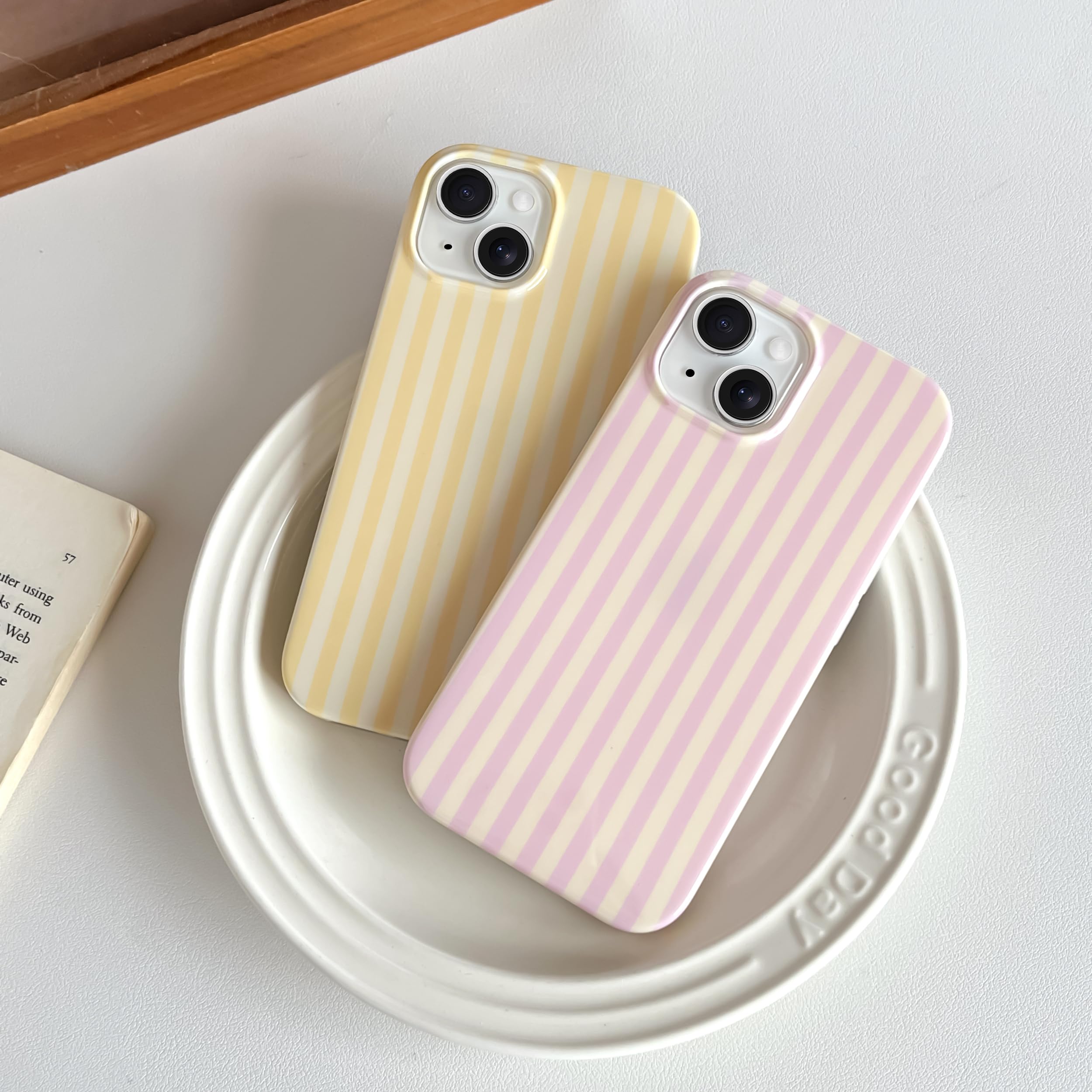 Custodia per telefono a righe gialle / Cover estiva pastello per iPhone, Samsung Galaxy e Google Pixel - Italia