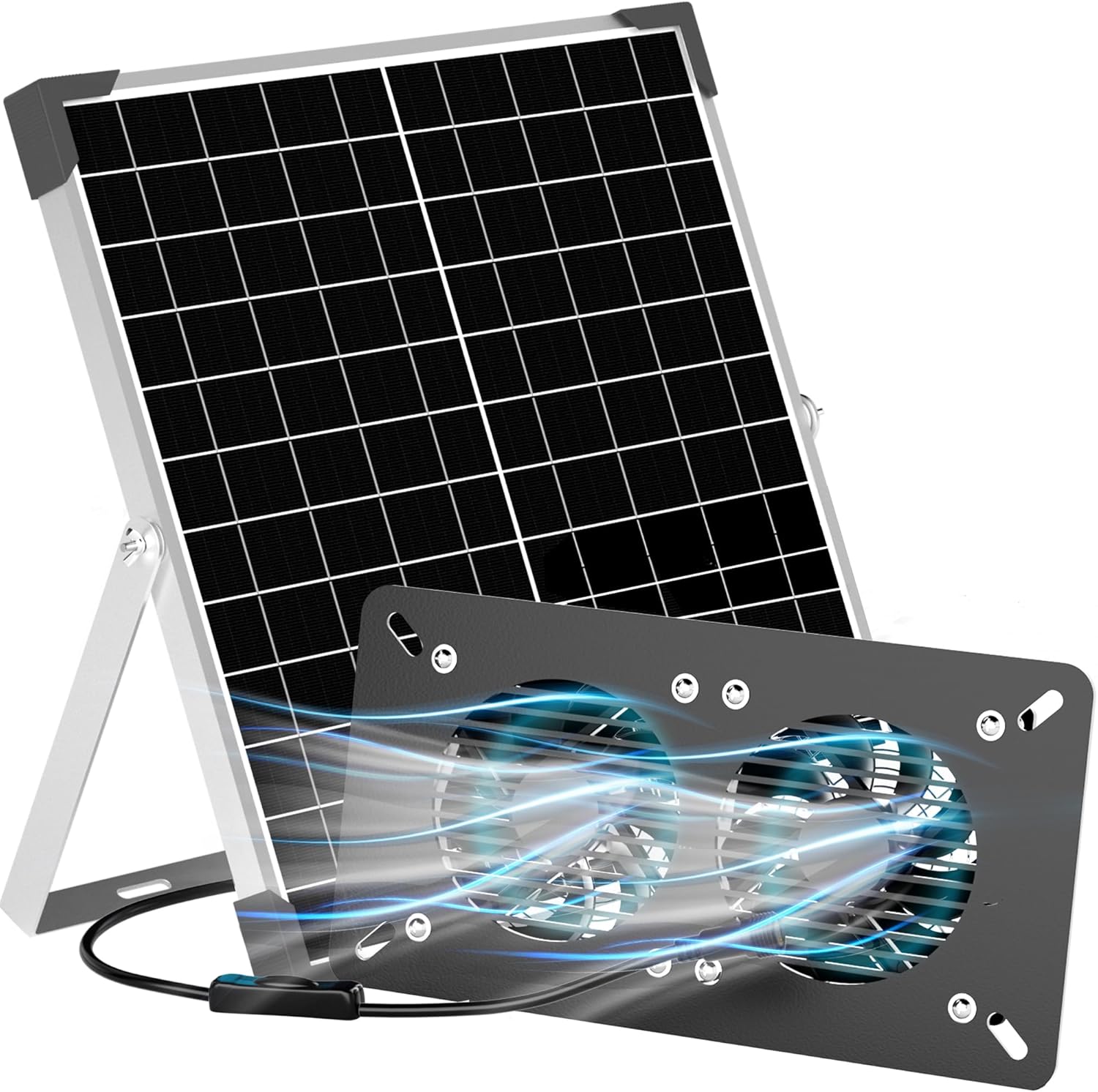 Solar Fan for Chicken Coop Outside 20W Solar Power Exhaust Fan for Outdoor with Solar Panel for Greenhouse Shed Pet Houses