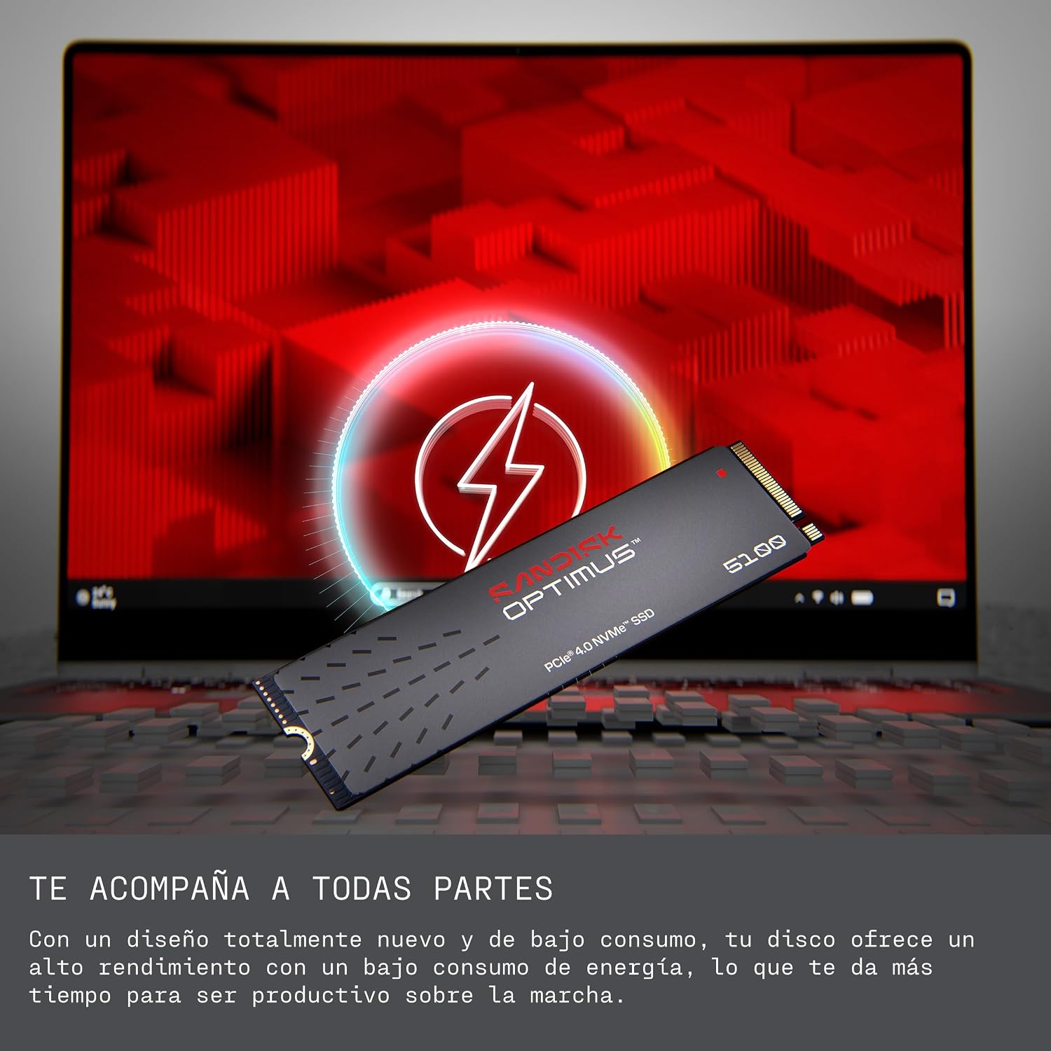 SANDISK Optimus 5100 NVMe SSD 500 GB (hasta 7100/6700 MB/sv elocidades de Lectura/Escritura, M.2 2280, PCIe 4.0×4) 5
