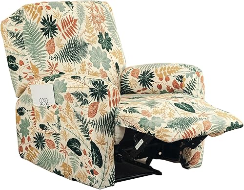 Vista 45 de Eco-Ancheng Fundas reclinables de 4 piezas, fundas para sillas reclinables, fundas elásticas para sofá reclinable, fundas ajustables antideslizantes