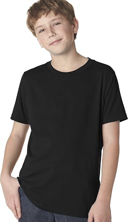 Next Level Youth Boys Cotton Crew XL BLACK