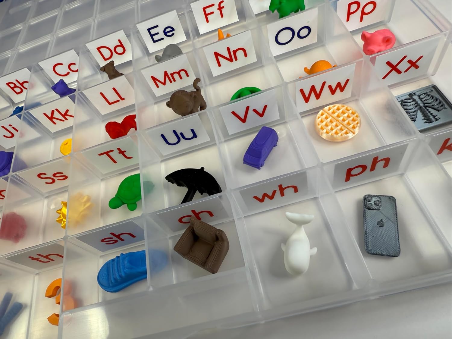 Talkets™ 32 Objects Alphabet & Digraph Set with Labeled Storage Case | Speech Therapy Phonics Manipulatives