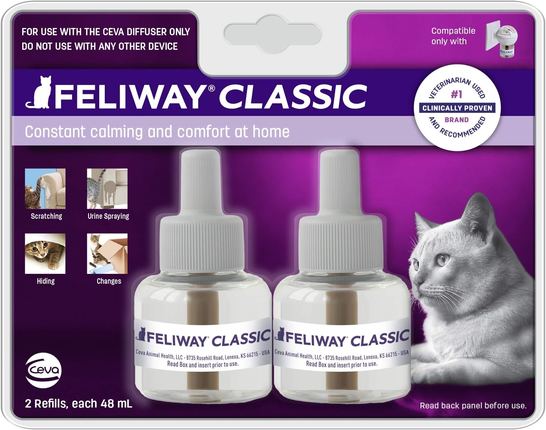 30 Day Diffuser Refill for Cats, Pack of 2, 2 CT