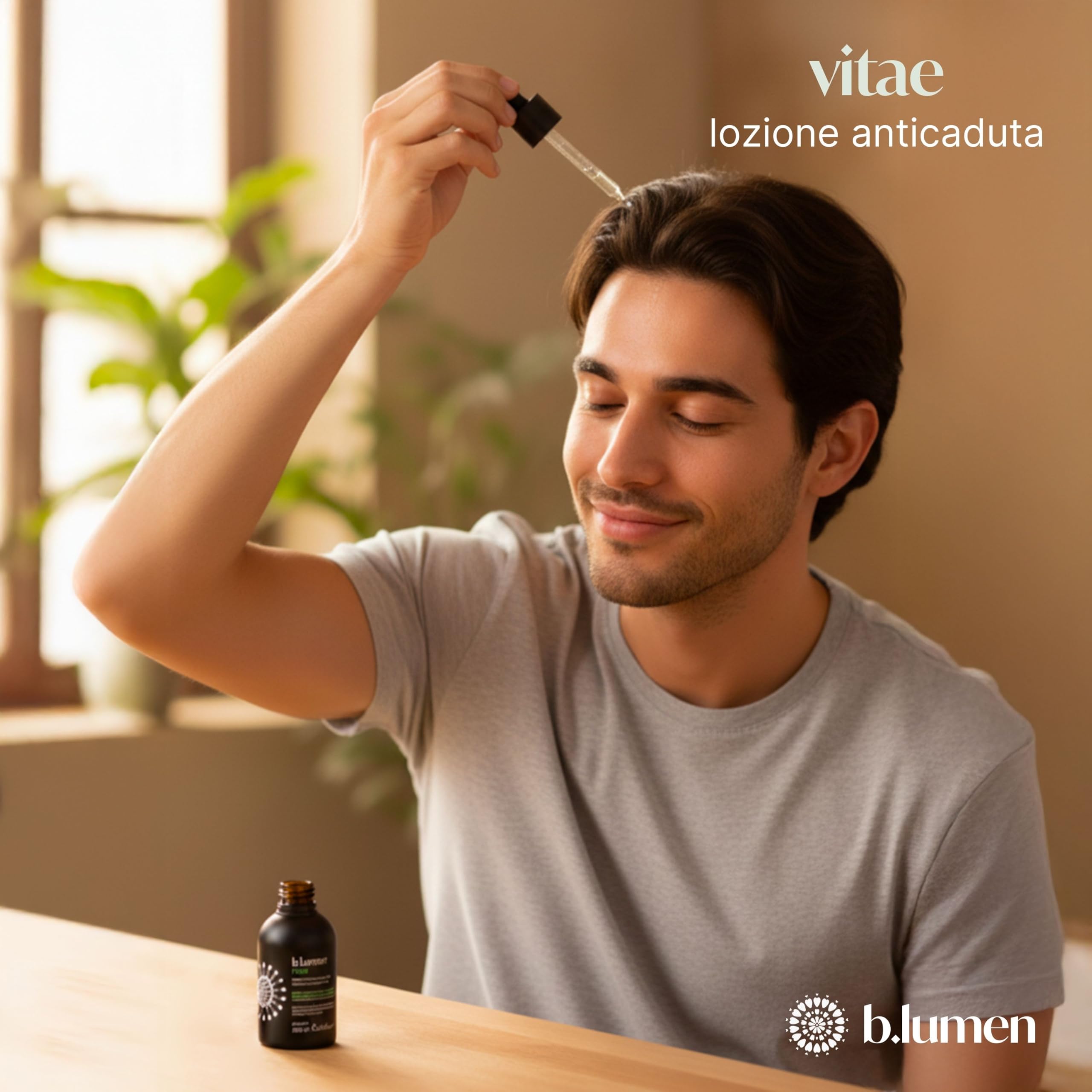 B.lumen Vitae Lozione Anticaduta Capelli Uomo Donna – Trattamento Rinforzante e Energizzante – Stimola la Ricrescita dei Capelli – Made in Italy, 100 ml