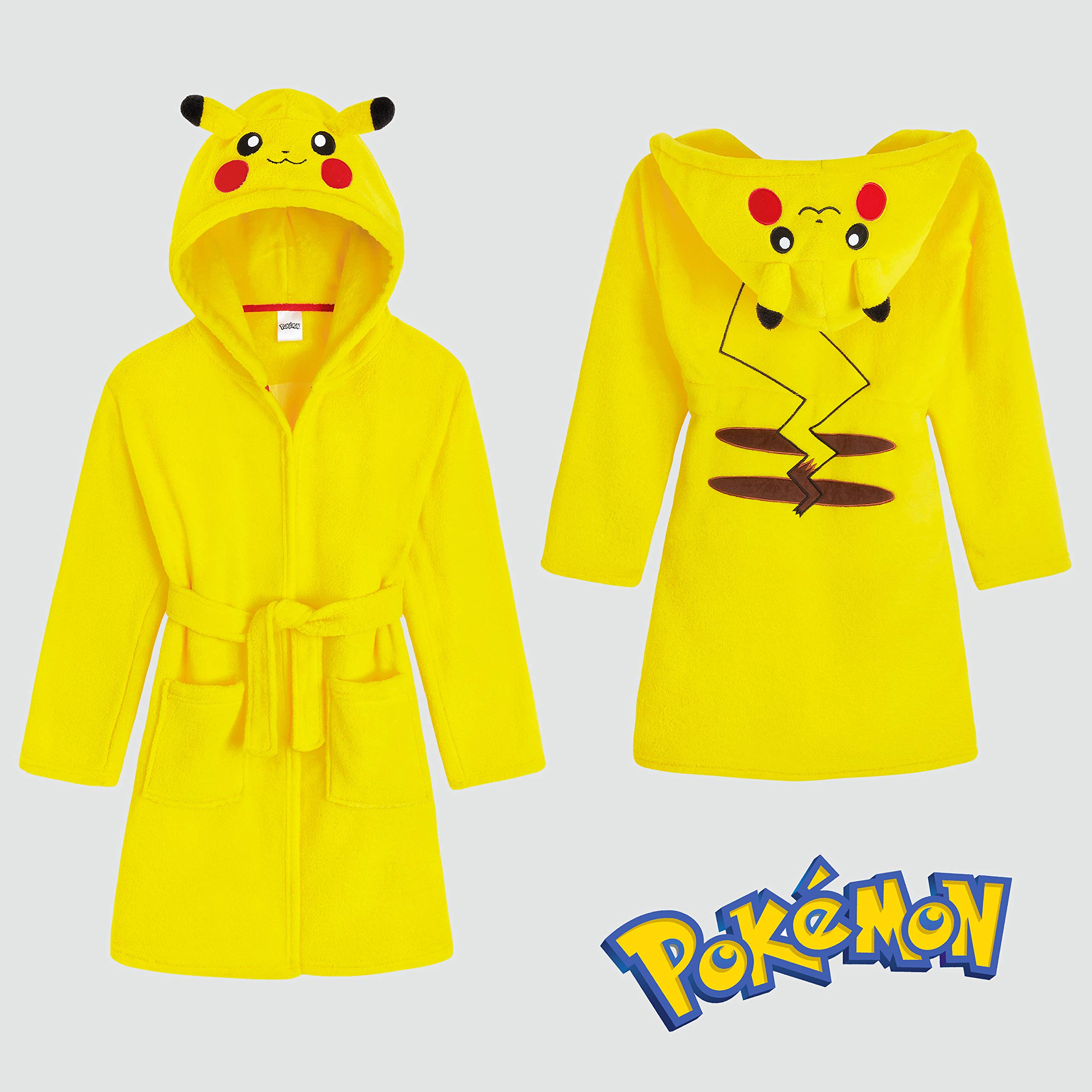 Buy Pokemon Dressing Gown with 3D Pikachu Hood, Soft Fleece Dressing