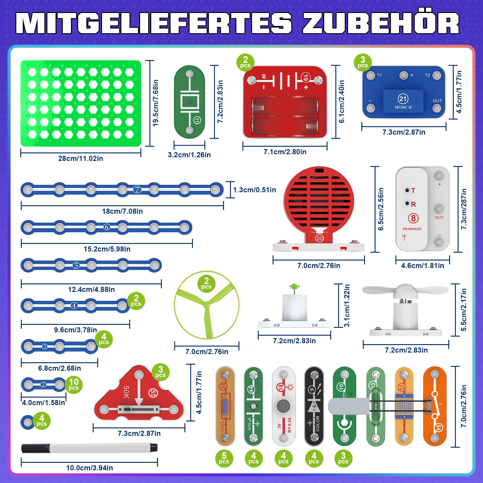 FORMIZON Elektrobaukasten für Kinder, Experimentierkasten zu Elektrotechnik, Inkl. Bebildeter Anleitung, 2000+ Spielmöglichkeiten, STEM Lernspielzeug Geschenk für Jungen Mädchen ab 8 Jahre