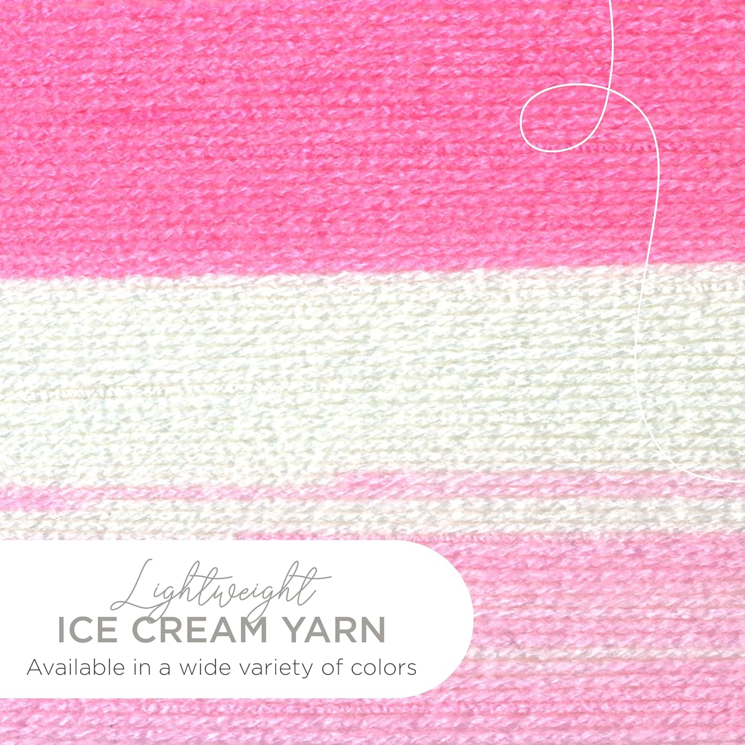 Lion Brand Yarn, Ice Cream Baby Yarn for Knitting, Crochet, and Crafts, Strawberry, 3 Pack, DK Weight Colorful Acrylic Fiber for Baby Blankets, Hats, and Sweaters