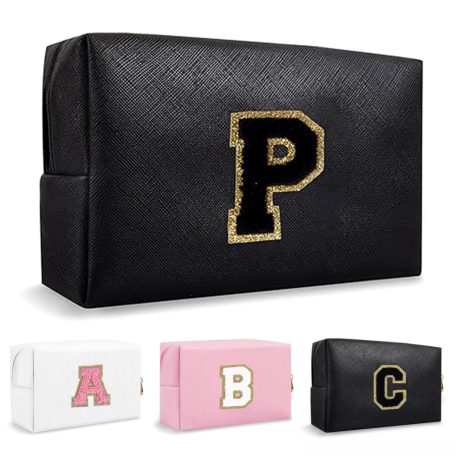 Bolsa de Maquillaje, Bolsa de Cosméticos Impermeable de Viaje, PU Cuero, Neceser de Baño, Bolsa De Aseo Y Almacenamiento para Mujer,Cosas Preppy para niñas Adolescentes (Letra A-Z) — view 210