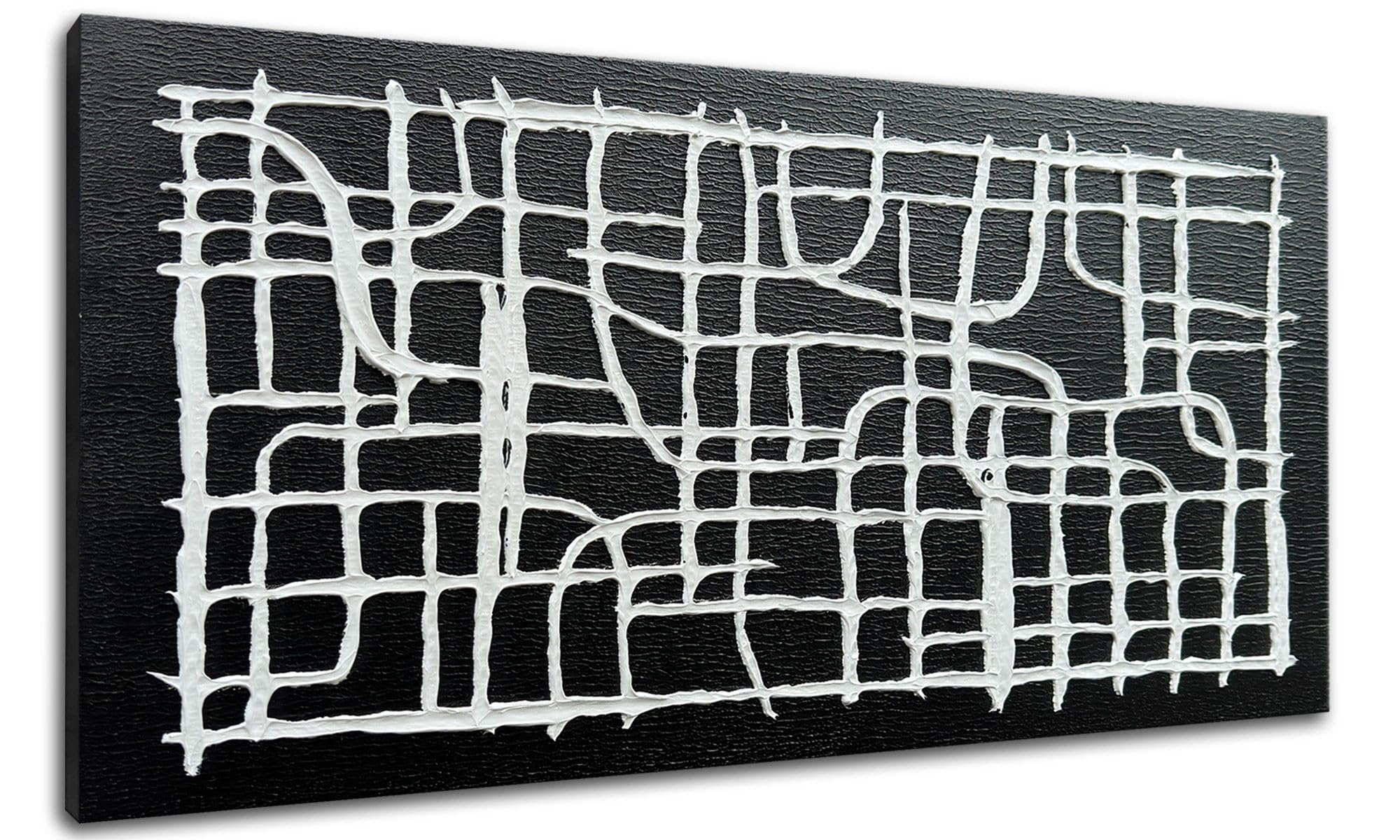 Amazon.com: zoinart Black and White Textured Wall Art, 24x48