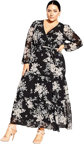 City Chic Women's Plus Size Mini Bouquet Maxi Dress