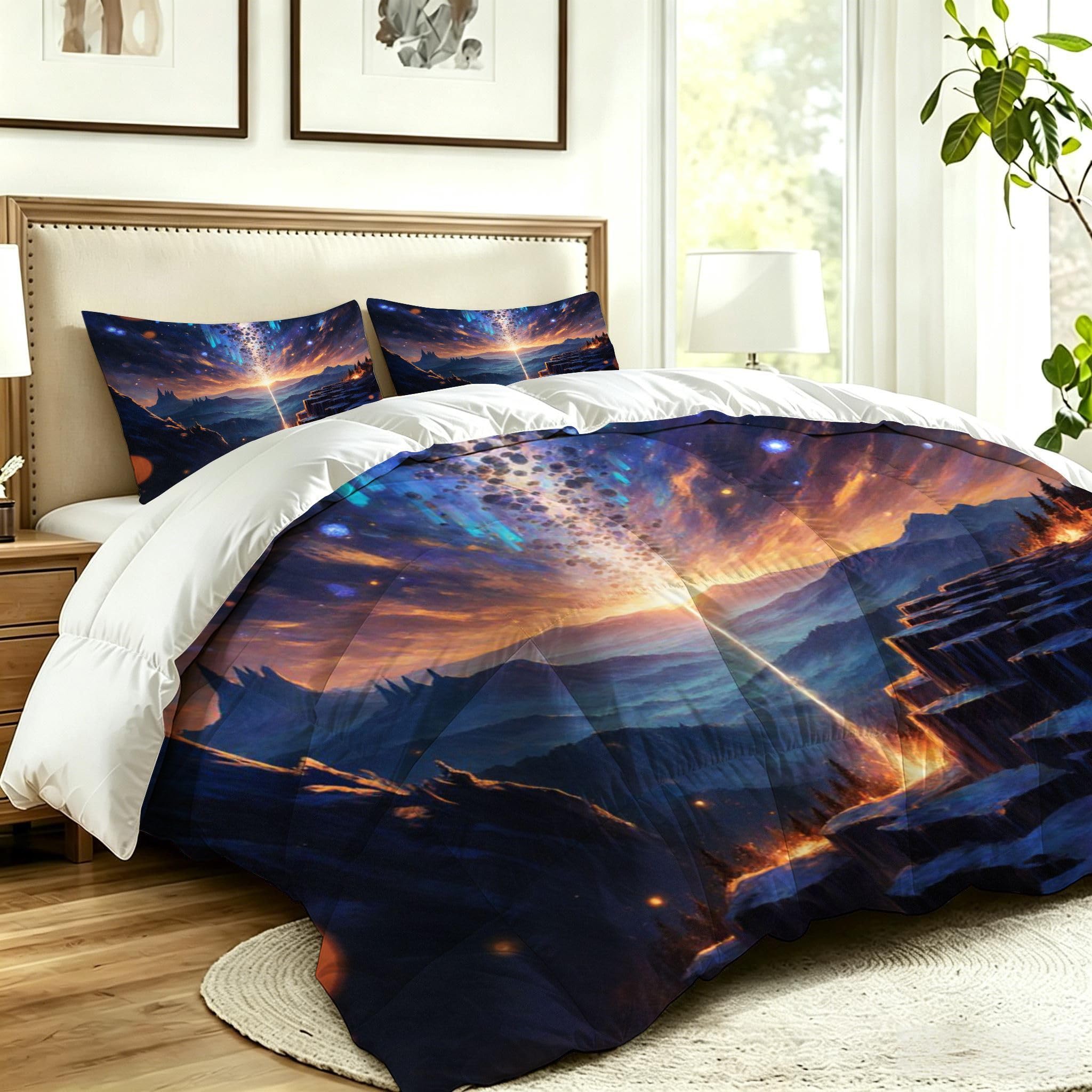 Couette 260x240 cm 4 Saisons, Montagne Bleue, DQ8394