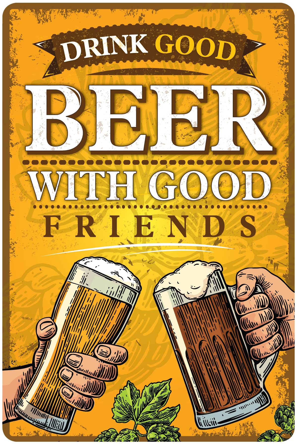 DODINO 20 x 30 cm Tin Signs BEER, Decorative Home Accessory, Beer Sign, Decorative Metal Sign for All Bar Counter or Pub Owners