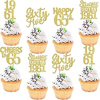 Vista 62 de 30 piezas de decoraciones para pastel de cumpleaños número 10, decoraciones de cupcakes negras con brillo, 10 feliz cumple, directo desde 2016, 10