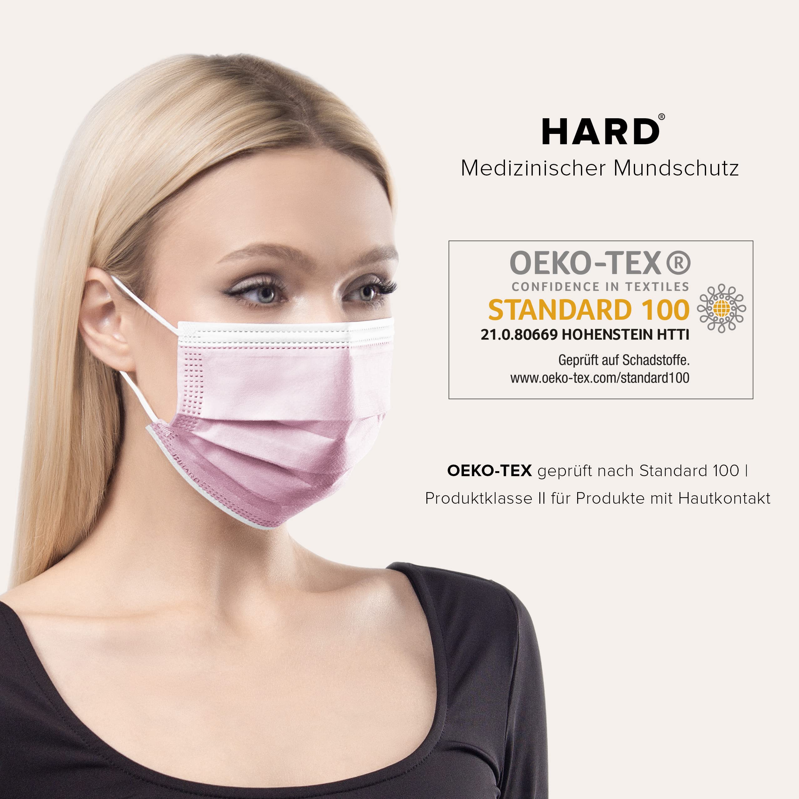 HARD Medizinisch Chirurgische Maske | Made in Germany | OP Maske TYP IIR | Zertifizierte Atemschutzmaske 3-lagig | Filtereffizienz 99,78% | Atmungsaktiv & Hautfreundlich