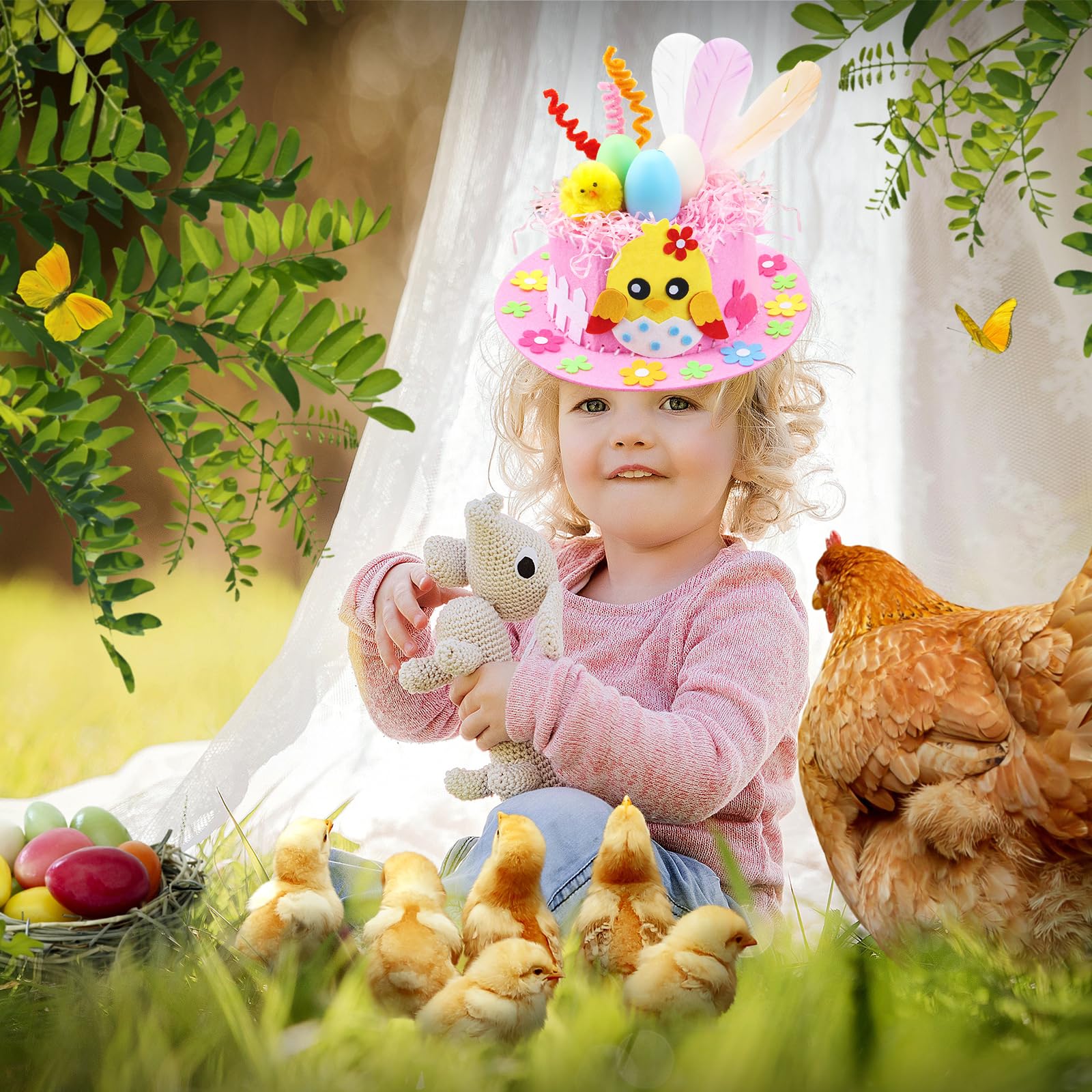 Easter Bonnet Decorations Kit Diy Handmade Crafts Hat Making Kit