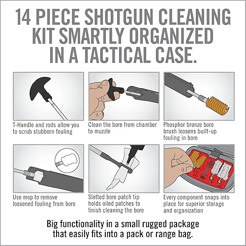 Miniatura 9 de Real Avid Kit de limpieza de escopeta I Kit de limpieza de calibre 12 y calibre 20 I Trampa portátil para pistola de tiro Kit de bolsa con