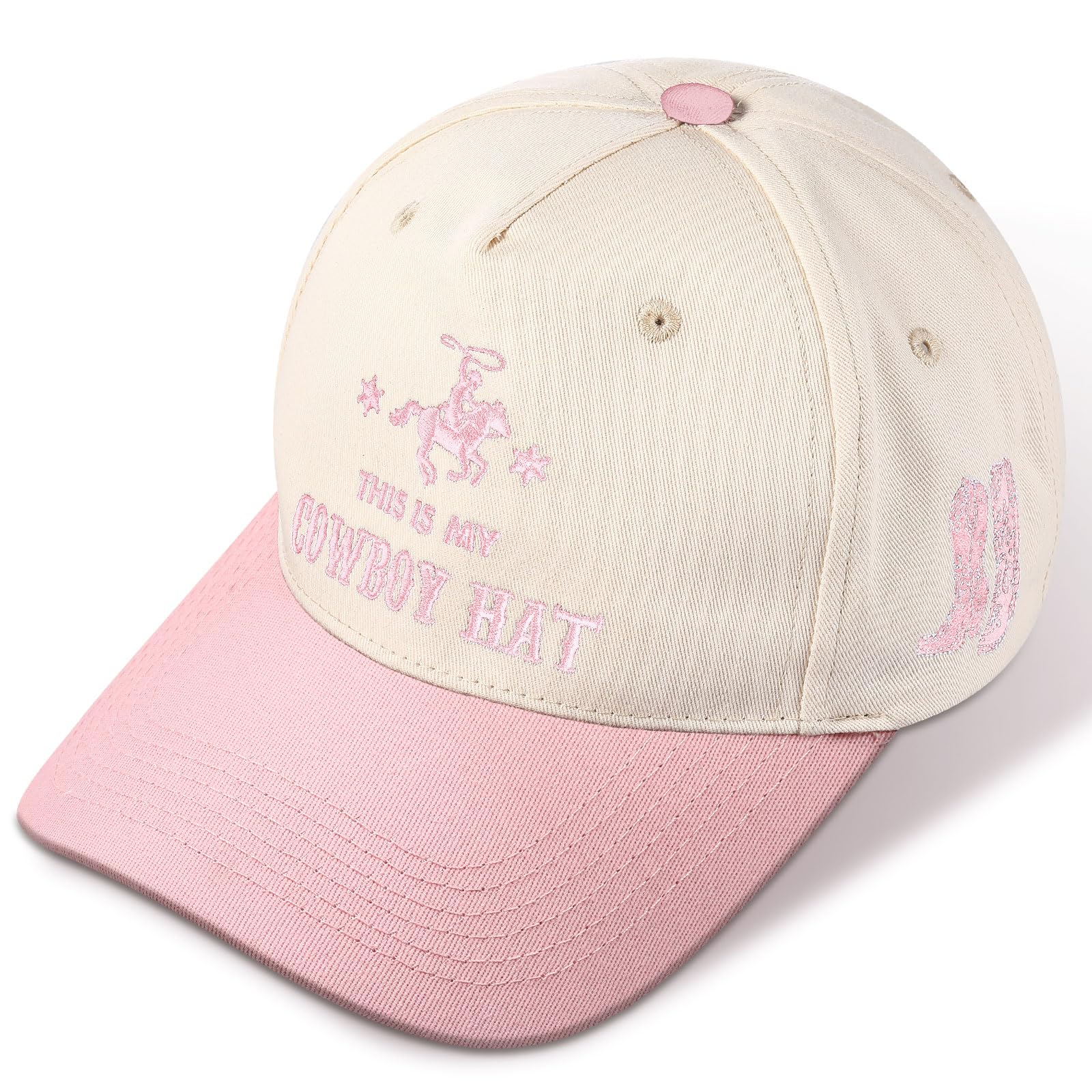 JaGely Two Tone Western Cowboy/Cowgirl Trucker Hat for Women Men Gift Vintage Embroidered Country Baseball Cap
