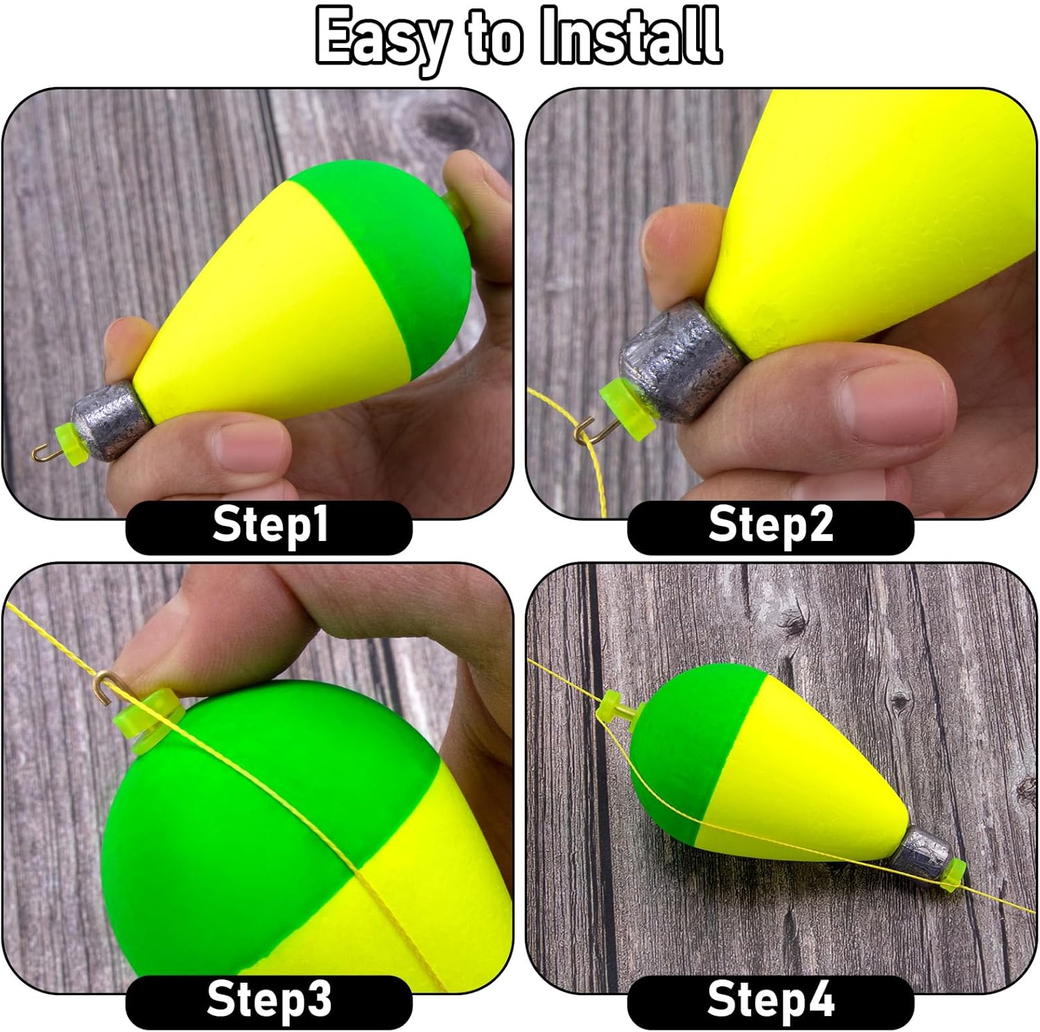 Dr.Fish 5 Pack Weighted Fishing Bobbers Snap-on Spring Bobbers Push Button Floats EVA Foam Pear Shape Bass Freshwater Fishing for Crappie Panfish Bluegill Trout