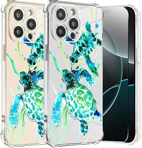 Vista 334 de Roemary Funda púrpura para iPhone 14 Pro Max con diseño de caballo azul, patrón de acuarela con protector de pantalla