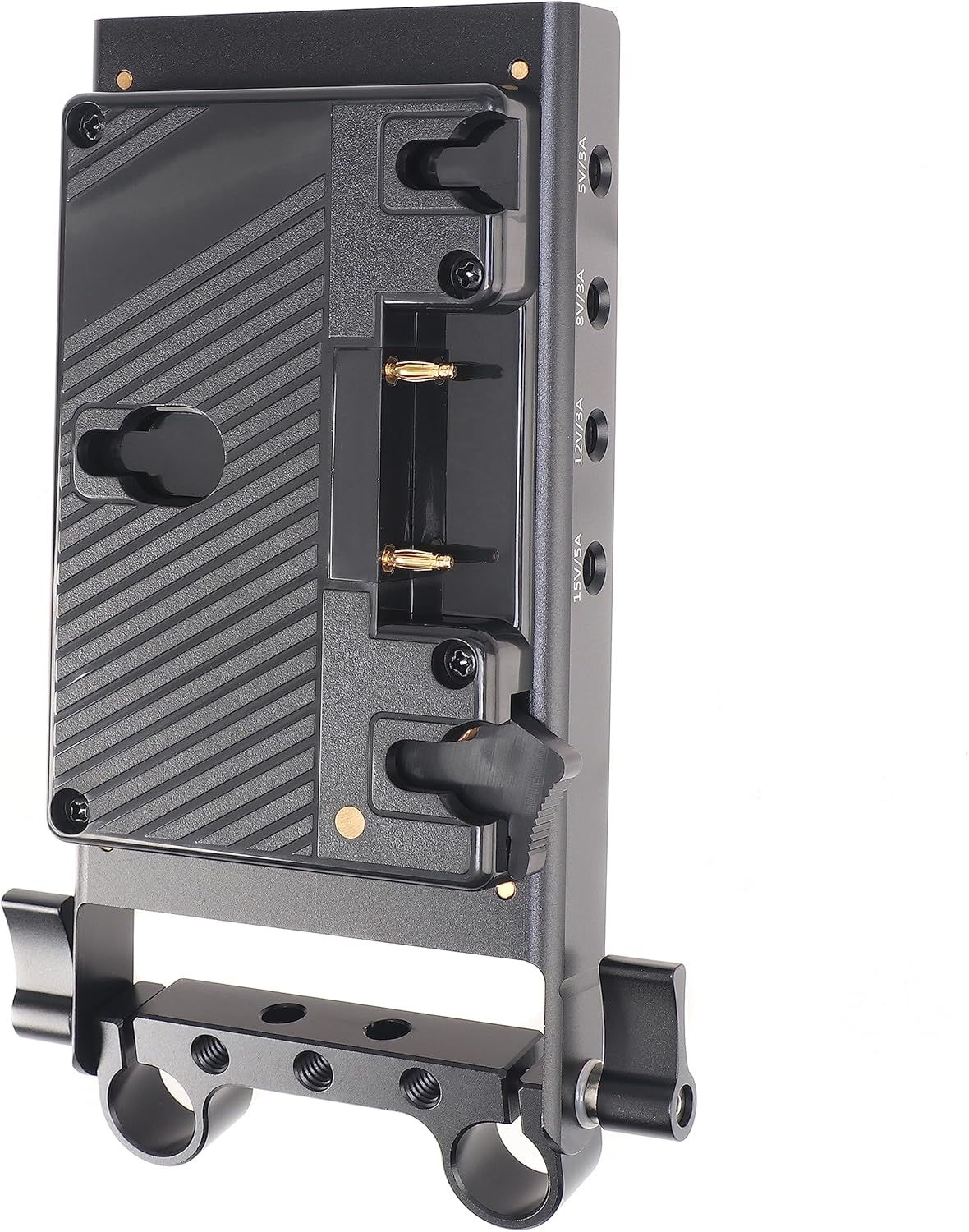 Fotga 15mm Rail Gold Mount Battery Plate Plate with DC USB 5V/8V/12V/15V D-Tap 14.8V Outputs for DSLR Mirrorless Cinema Camera Monitor LED Light Compatible with Anton Bauer Battery