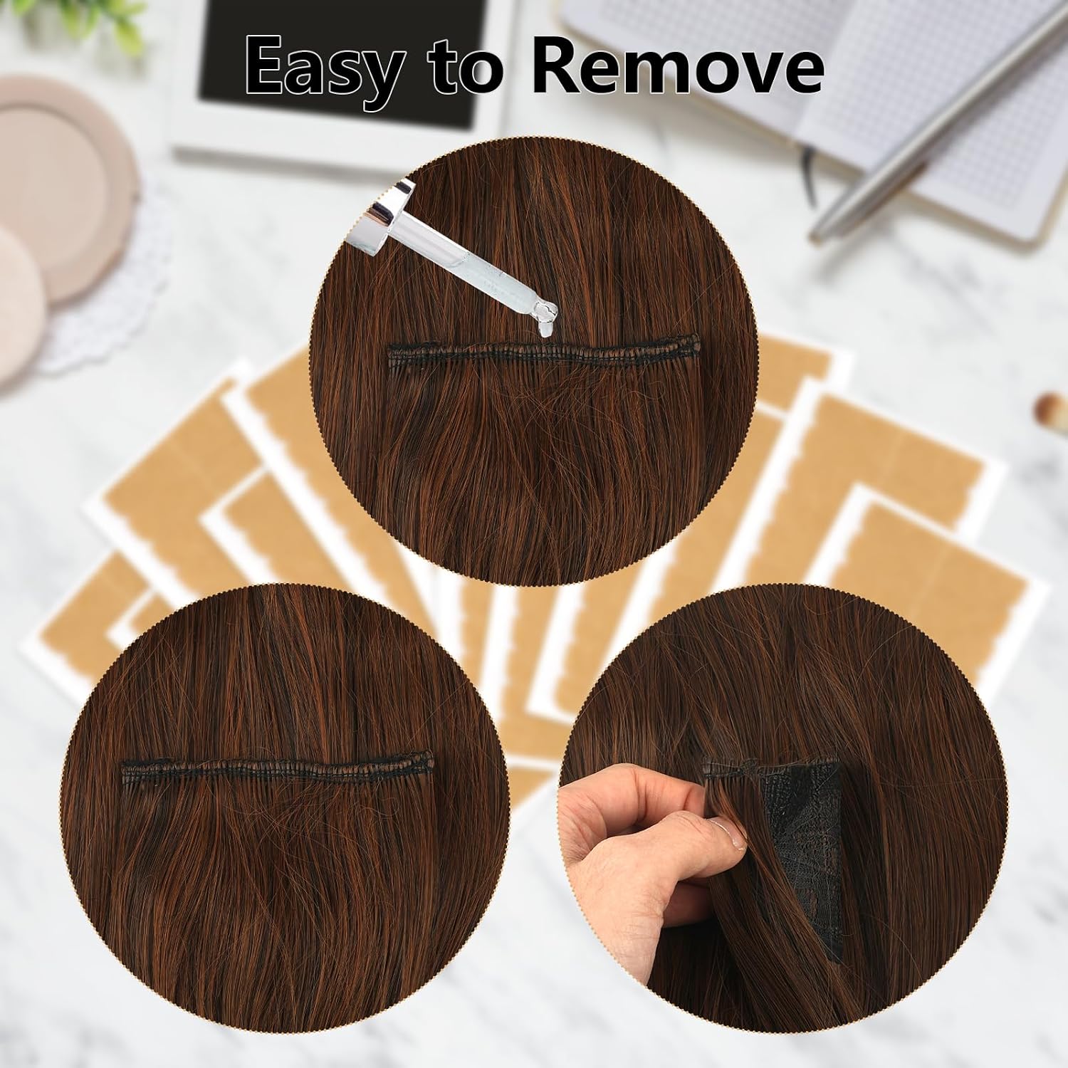 Hair Extension Tape Adhesive Replacement for Tape in Hair 144 Pcs thumbnail