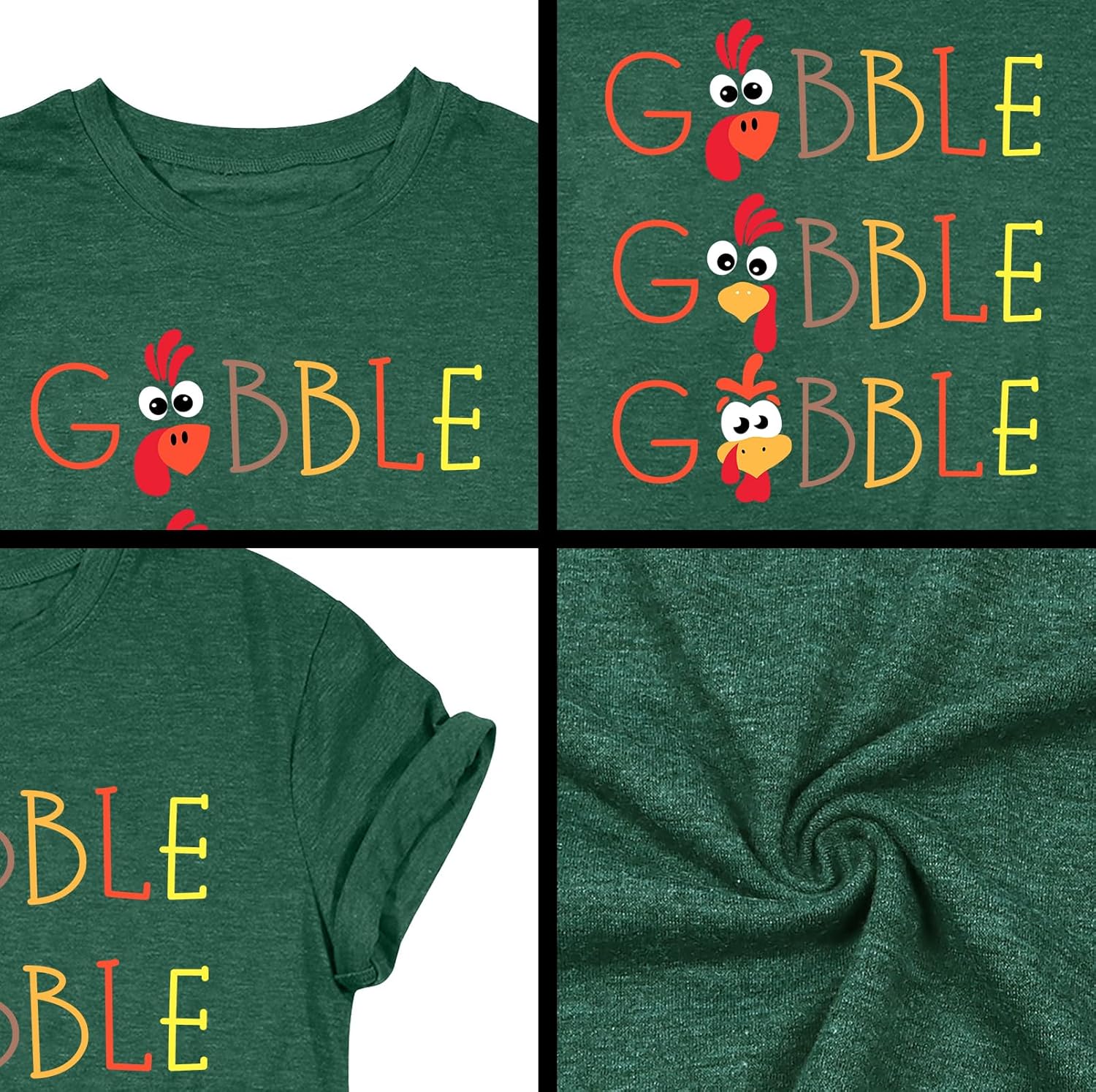 Plus Size Thanksgiving Shirts for Women Gobble Till You Wobble Shirt Turkey Tshirt Thankful Tops - Image 5