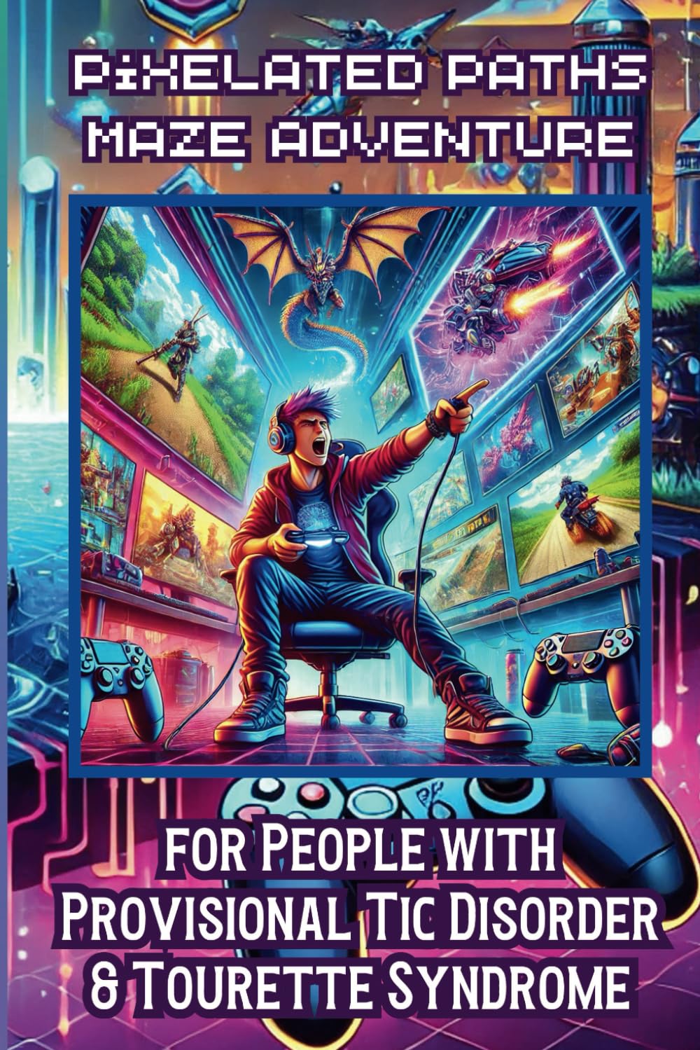 Pixelated Paths, Maze Adventure for People with Provisional Tic Disorder & Tourette Syndrome: for Video Game Enthusiasts, 50 Relaxing Puzzles to Keep