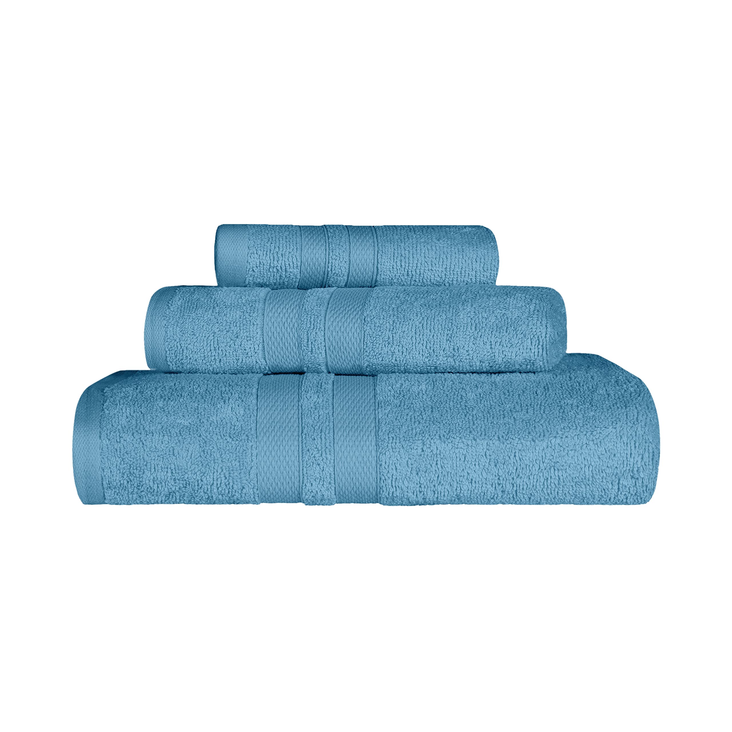 Serviettes séchage rapide en coton supérieur lot de 6 absorbant bleu denim