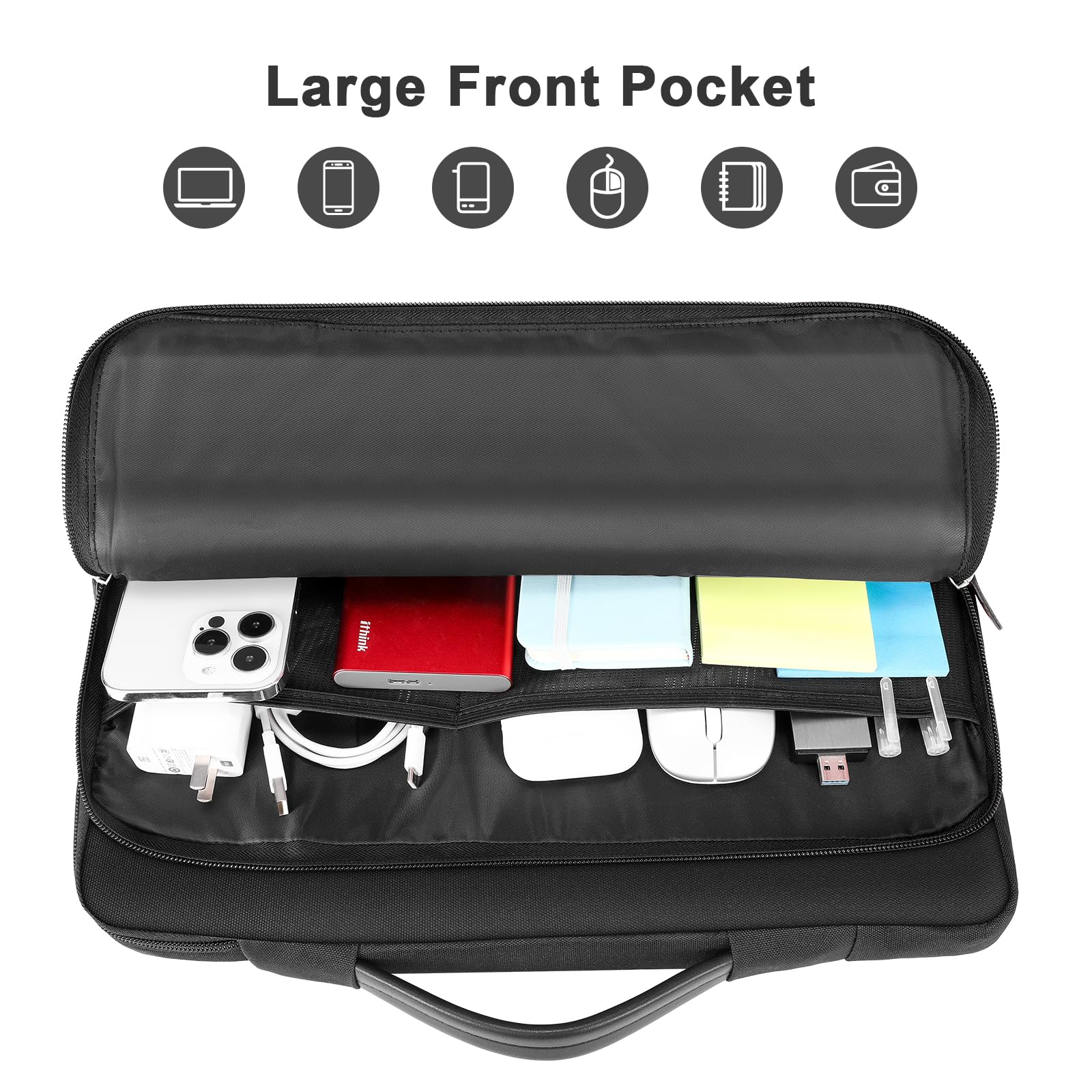 Funda para monitor portátil de 18.5 pulgadas, funda protectora para portátil de 18.5 pulgadas con asa de poliuretano, bolsillo grande para accesorios y resistente al agua para monitor de viaje, funda