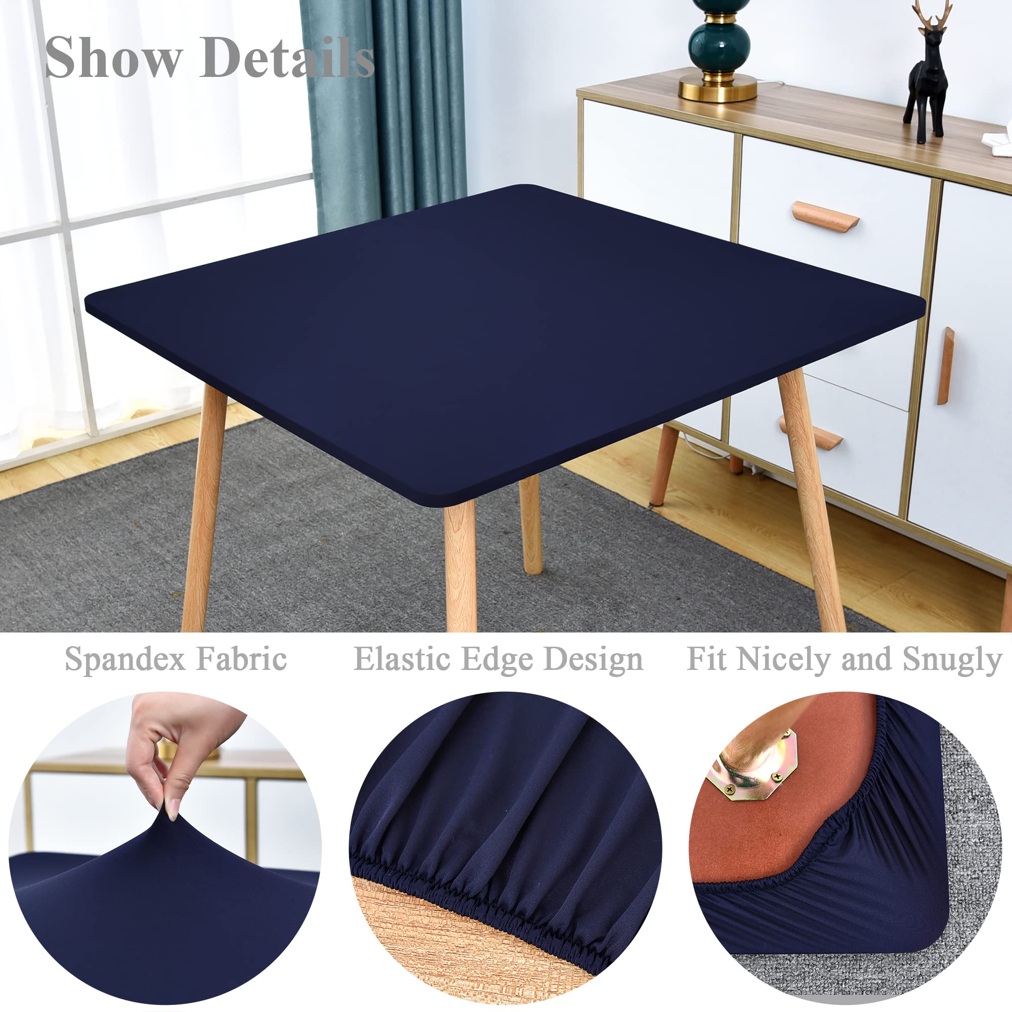 Monibana Cocktail Elastic Square Tablecloth Fitted Spandex Stretch Square Table...