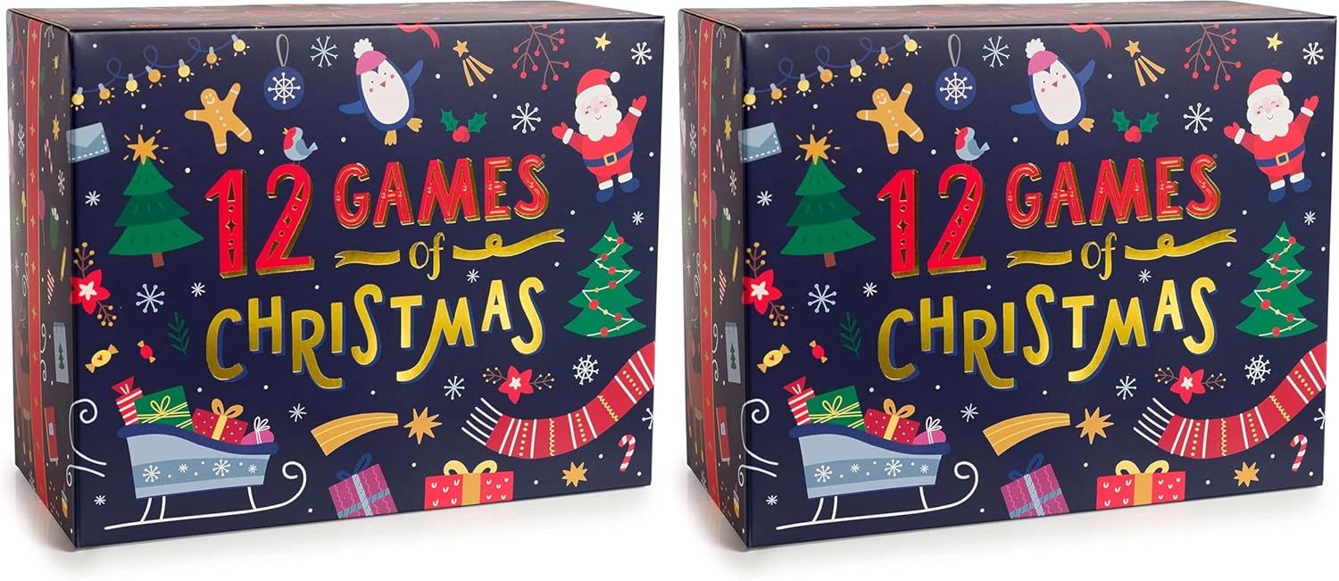 Gutter Games 12 Games of Christmas - Family Game Night Pack for Kids and Teens - Hilarious Christmas Party Games for Adults and Family Party - Complete Entertainment Package - Multicolor (Pack of 2)