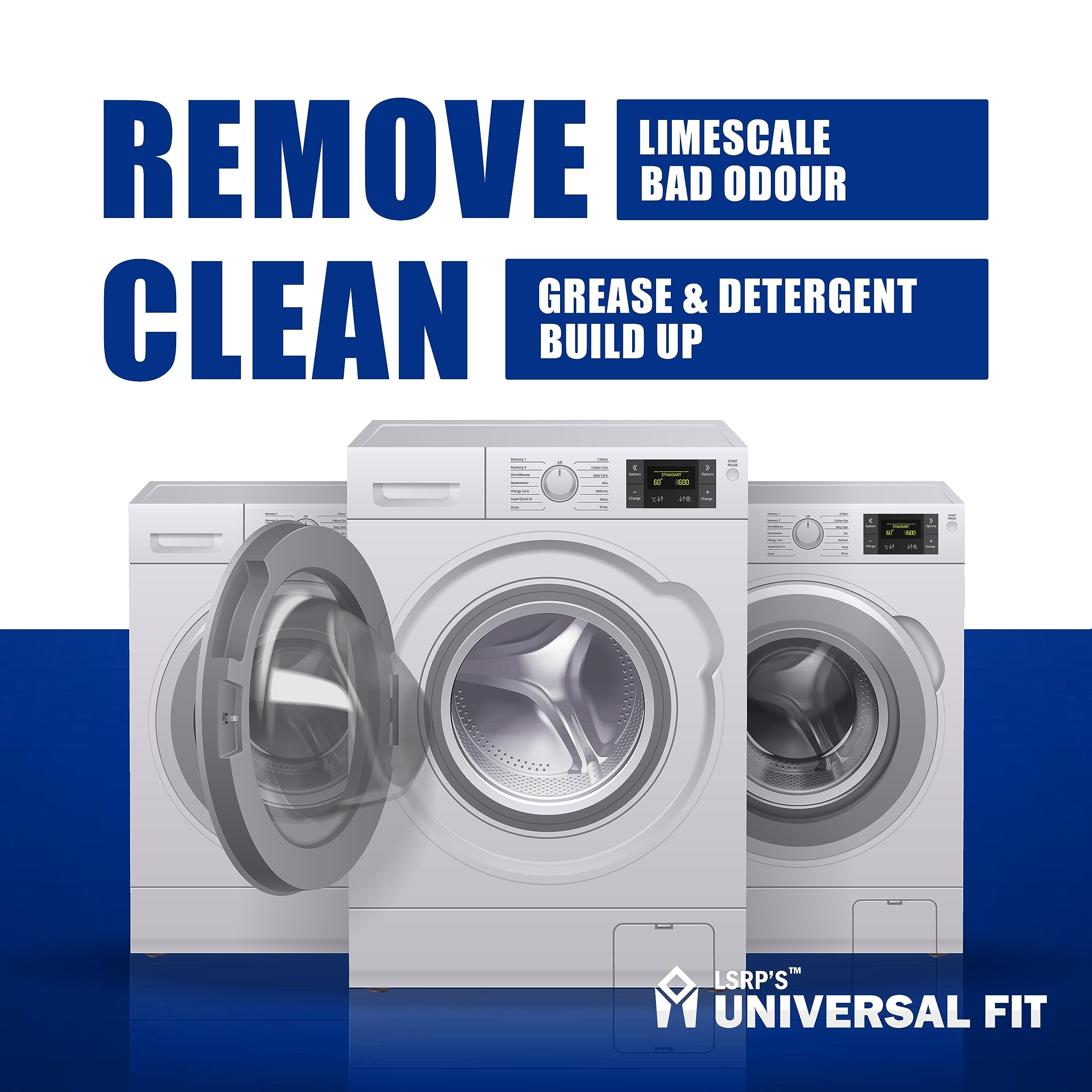LSRP'S Universal Fit Advanced Deep Cleaning Powder Descaler For Washing Machine Top Load/Front Load Drum Cleaner/Dishwasher Descale Clean Replacement For Tub Cleaner For Washing Machine - 450gm 4
