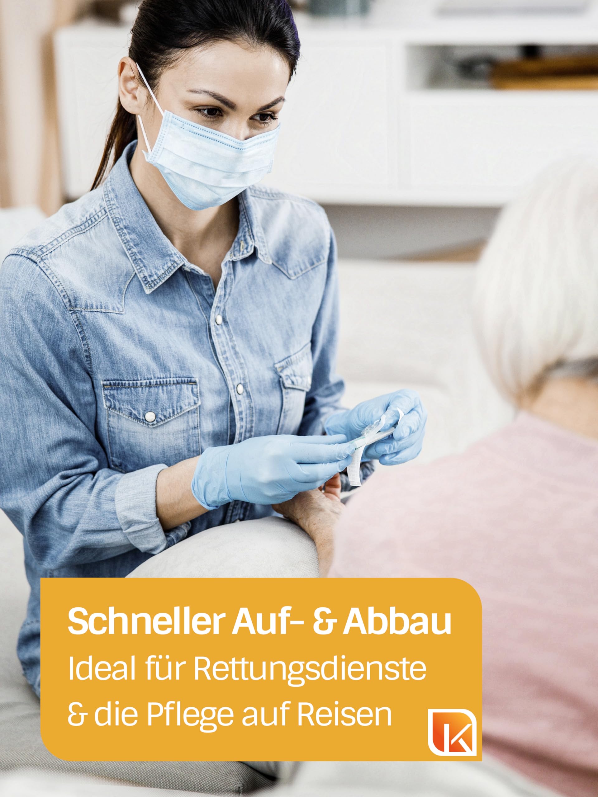Dr. Paul Koch - Klappbarer Infusionsständer Mit Rutschfestem 3-Fuß - Mit Praktischer Tragetasche - Höhenverstellbar - 0;5kg Tragekraft Pro Haken