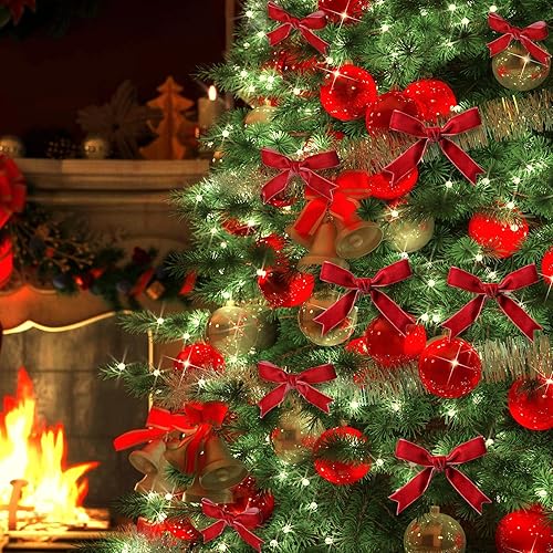 Miniatura 334 de Chuangdi 3/8 pulgadas, 60 yardas, cinta de terciopelo azul verde azulado de Navidad, cintas anchas de terciopelo vintage para adornos de árbol