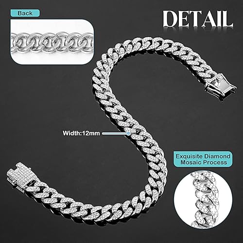 Miniatura 4 de Collar de cadena para perro con diamantes para caminar con diseño de hebilla segura, collar de mascotas, accesorios de joyería para perros pequeños,