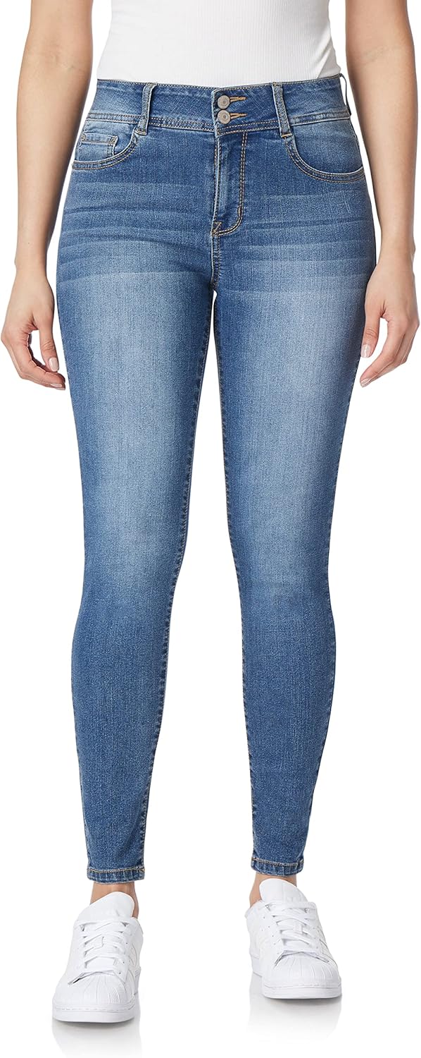 WallFlower Women’s Flirty Curvy Skinny High Rise Insta Stretch Juniors Jeans (Standard and Plus)