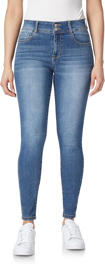 WallFlower Womens Flirty Curvy Skinny High Rise Insta Stretch Juniors Jeans Standard and Plus