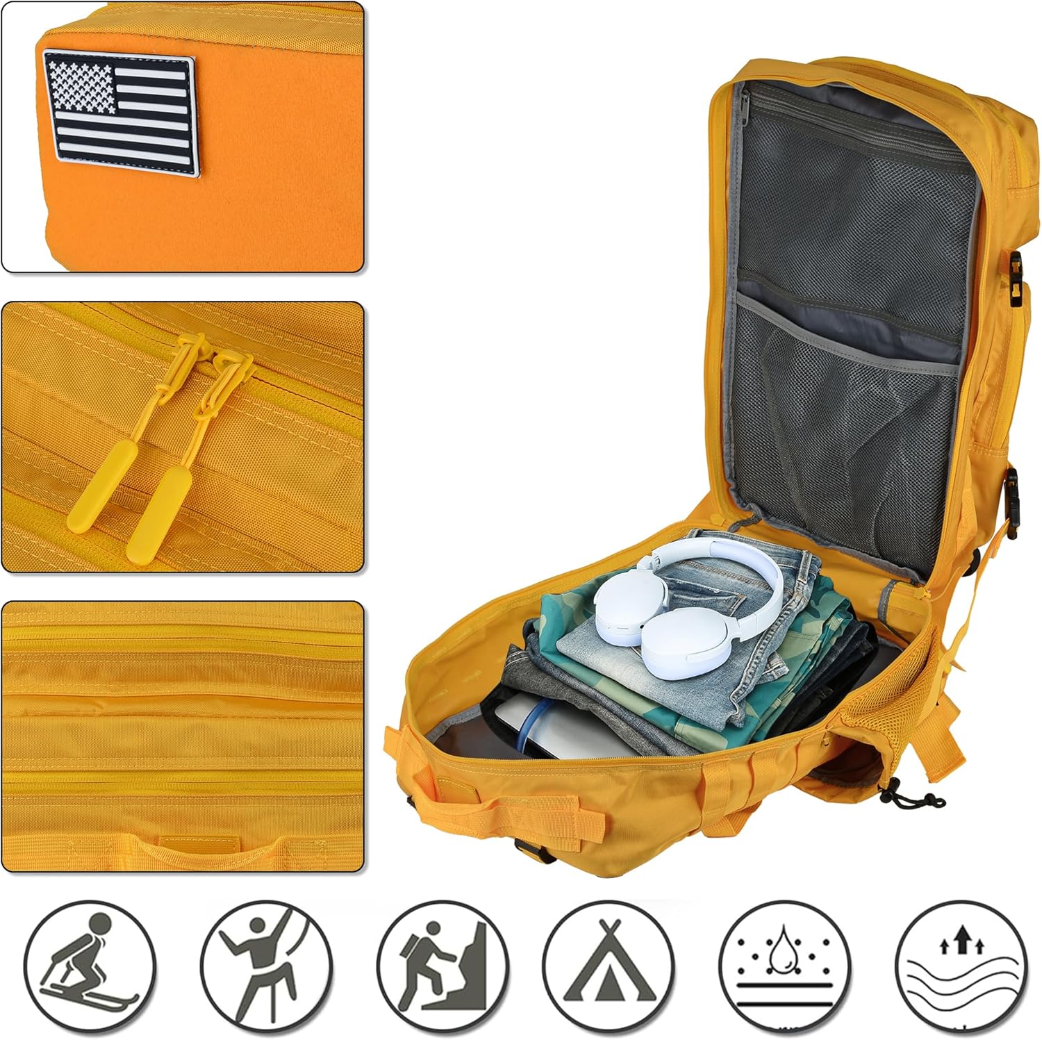 ミリタリー タクティカル バックパック メンズ MOLLE デイパック 45L 3日用 アサルトパックバッグ Lサイズ リュックサッ