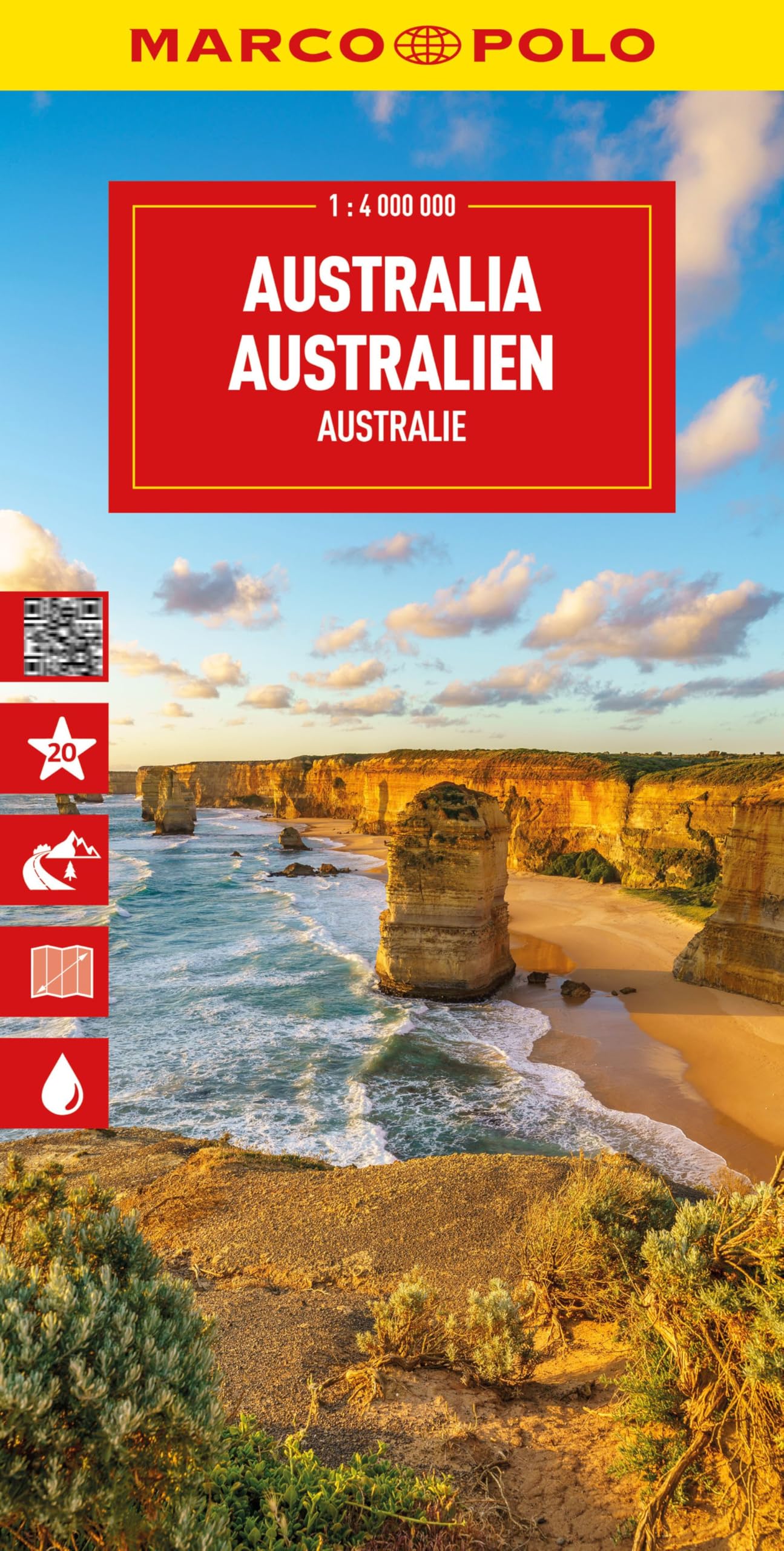 Australia Marco Polo Map: Straßenkarte und Autokarte mit sehenswerten Strecken, Highlights und digitaler Erweiterung
