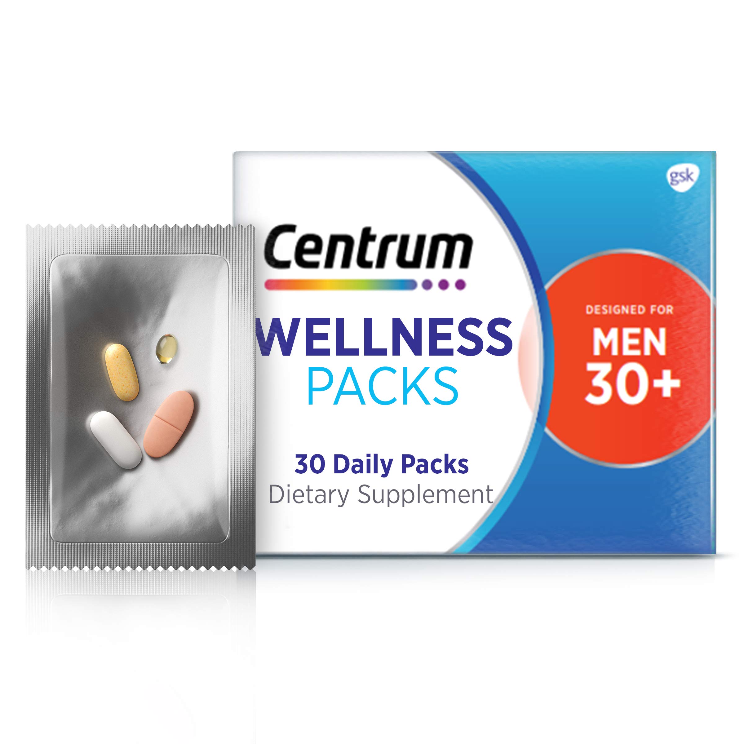 Centrum Wellness Packs Daily Vitamins for Men in Their 30s, Men's