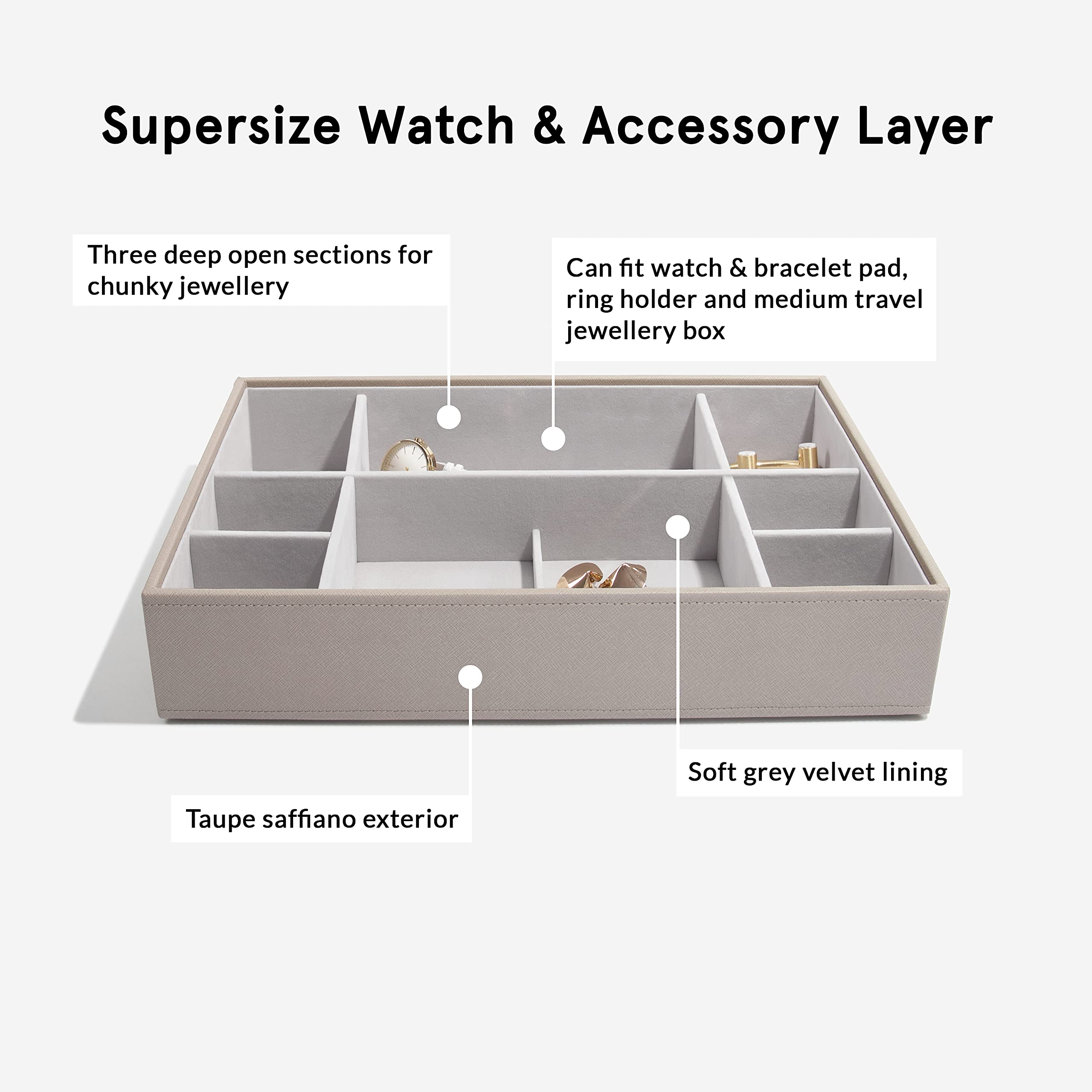 Stackers Taupe Supersize szkatułka na biżuterię, zestaw 3 szt
