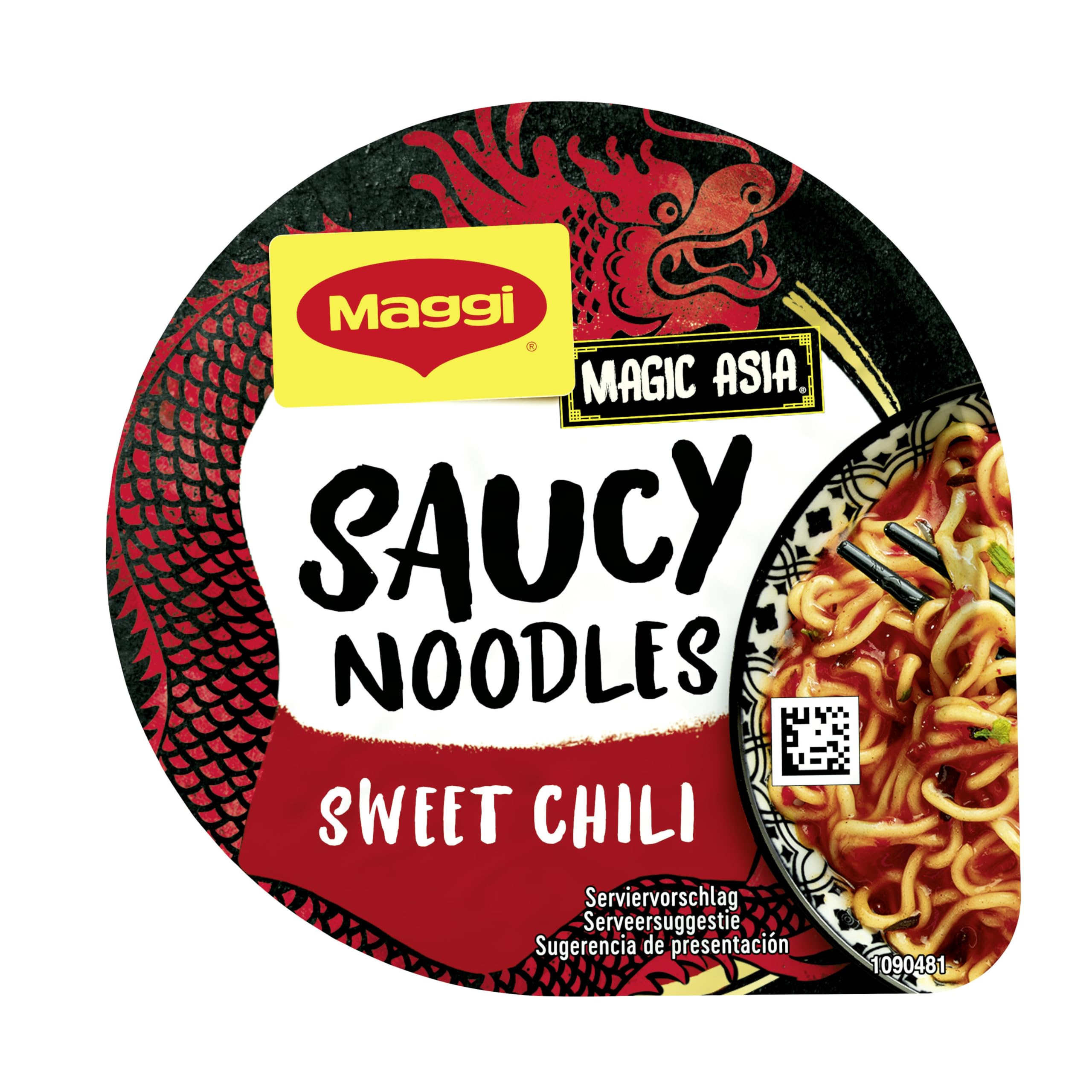 MAGGI Saucy Noodles Asia Sweet Chili Vaso - Pack de 8 x 75g
