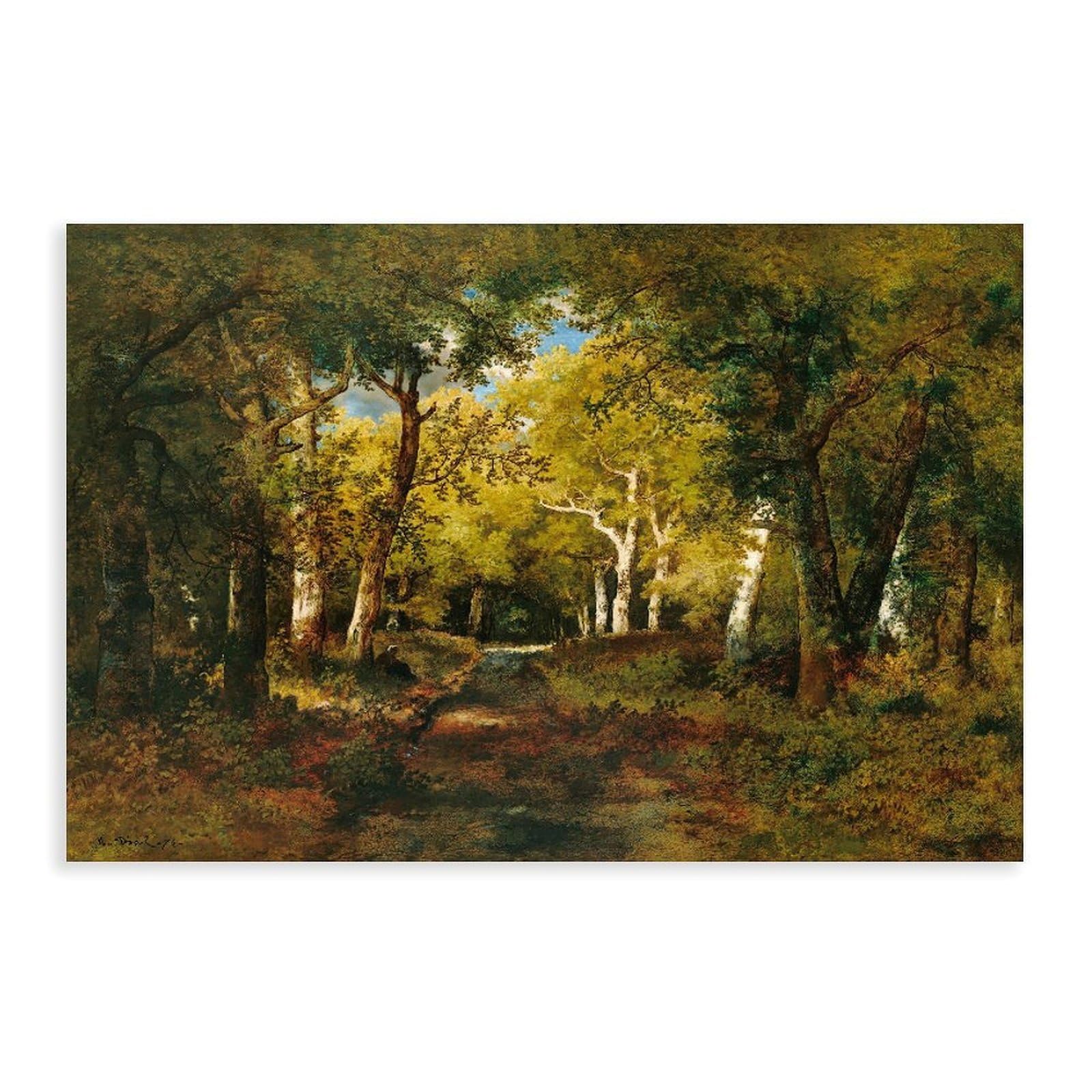 DFJyjFGJJ Narcisse Virgile Diaz De La Pena,In The Forest Canvas Poster Bedroom Sports Landscape Office Room Decor Gift 20" L X 30" W