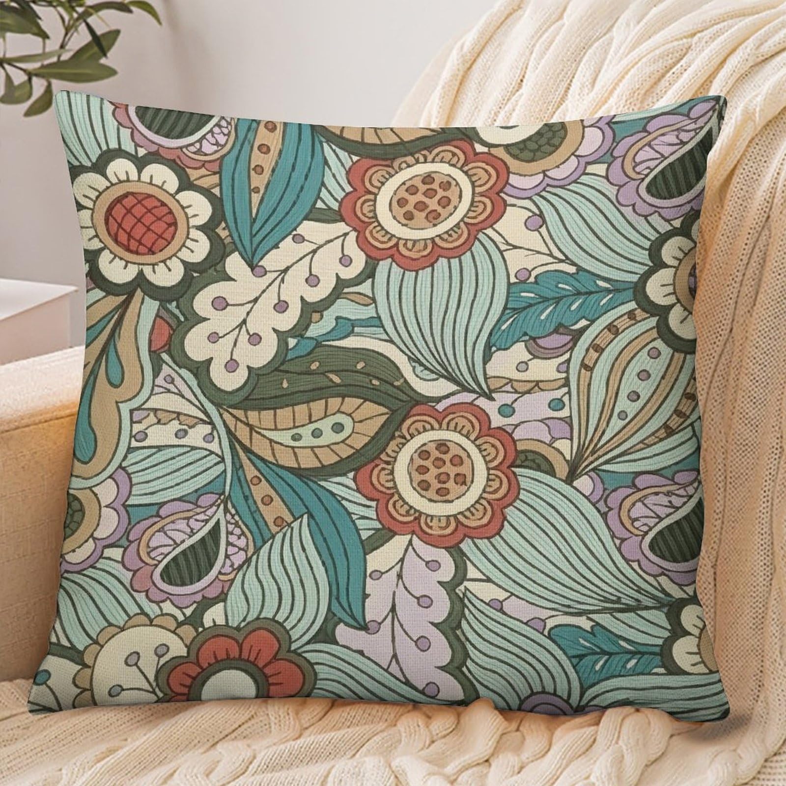 Fekiloot Style Flower Green Pillowcase Pillow Sham Pillow Case