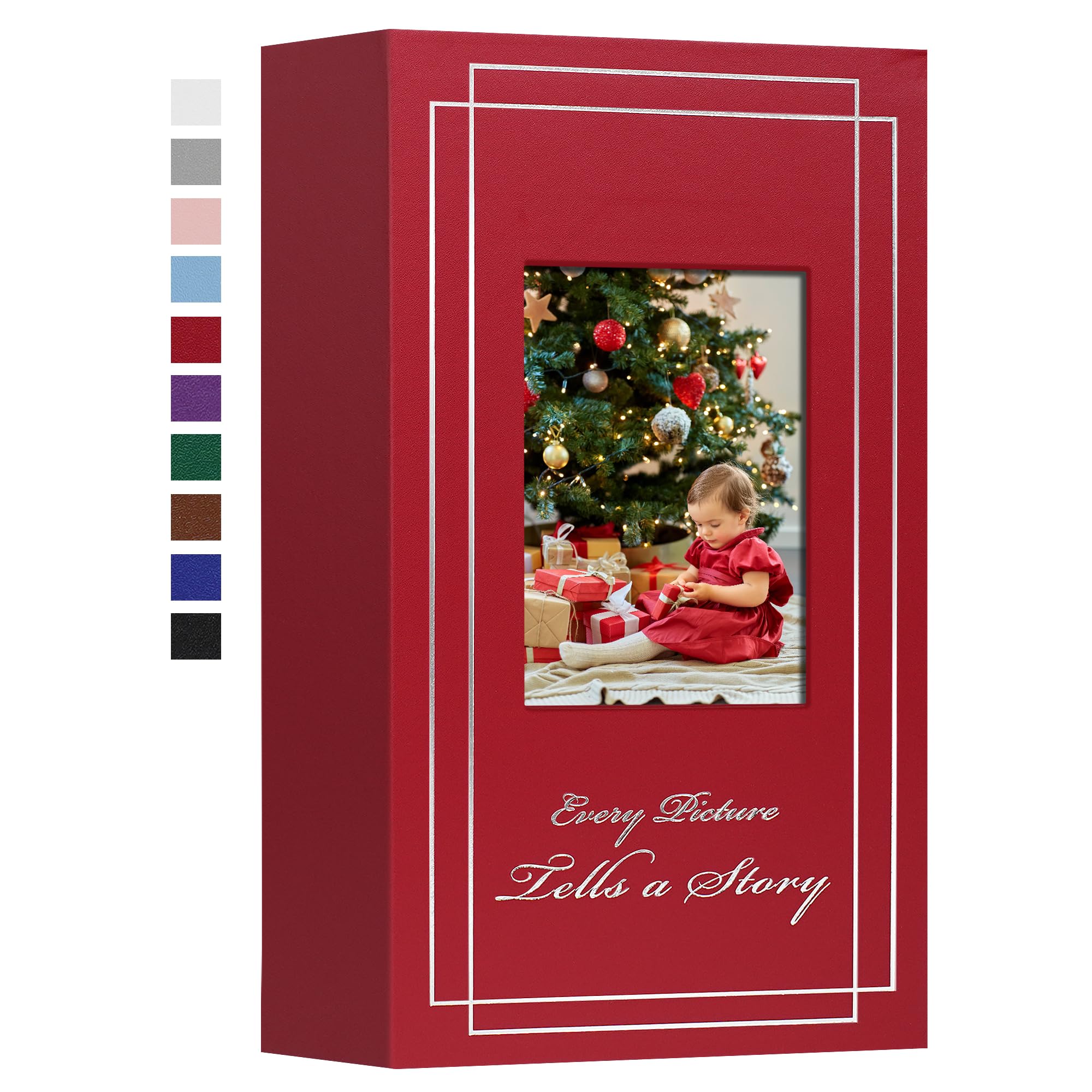 Album na zdjęcia 10 x 15 cm, 420 zdjęć, skórzana okładka, albumy na zdjęcia ślubne, bardzo duża pojemność, książka z obrazkami z pięknymi nadrukami, prezenty na ślub, wakacje, czerwony