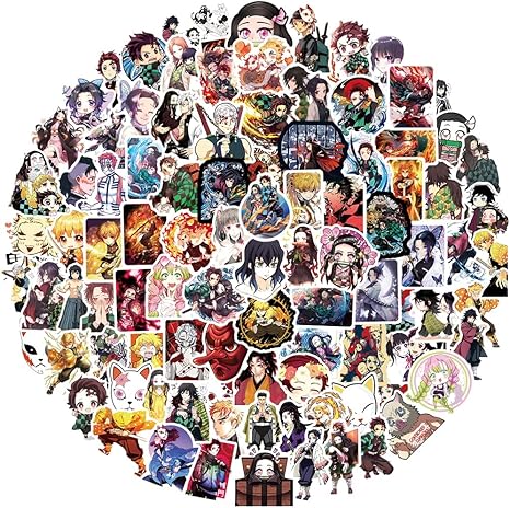 amazon com demon slayer stickers for kids teens adults waterproof vinyl manga anime sticker pack for water bottle computer laptop phone case skateboard decals party favors 100pcs electronics